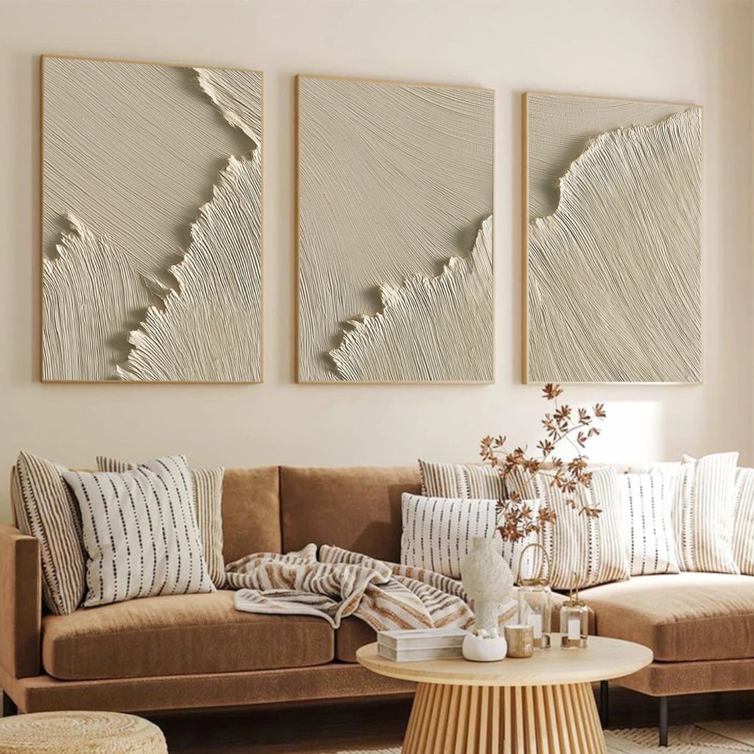 Ocean And Sky Abstract Texture Canvas Art Set of 3 #OS377