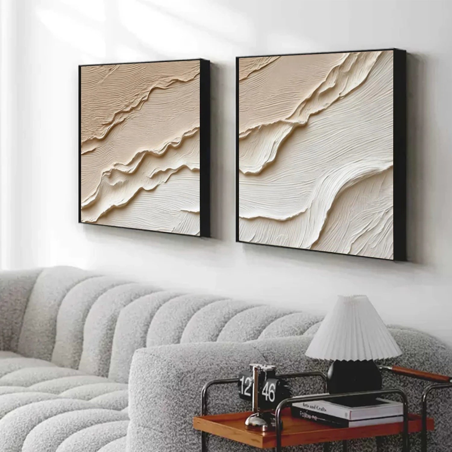 Minimalist Texture Canvas Square Set of 2 # MM411