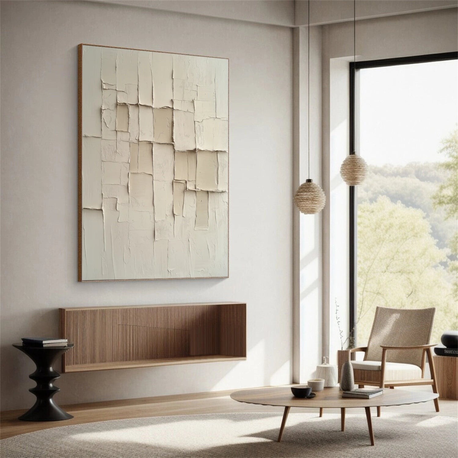 Beige & Brown Abstract Textured Wall Art #BB180