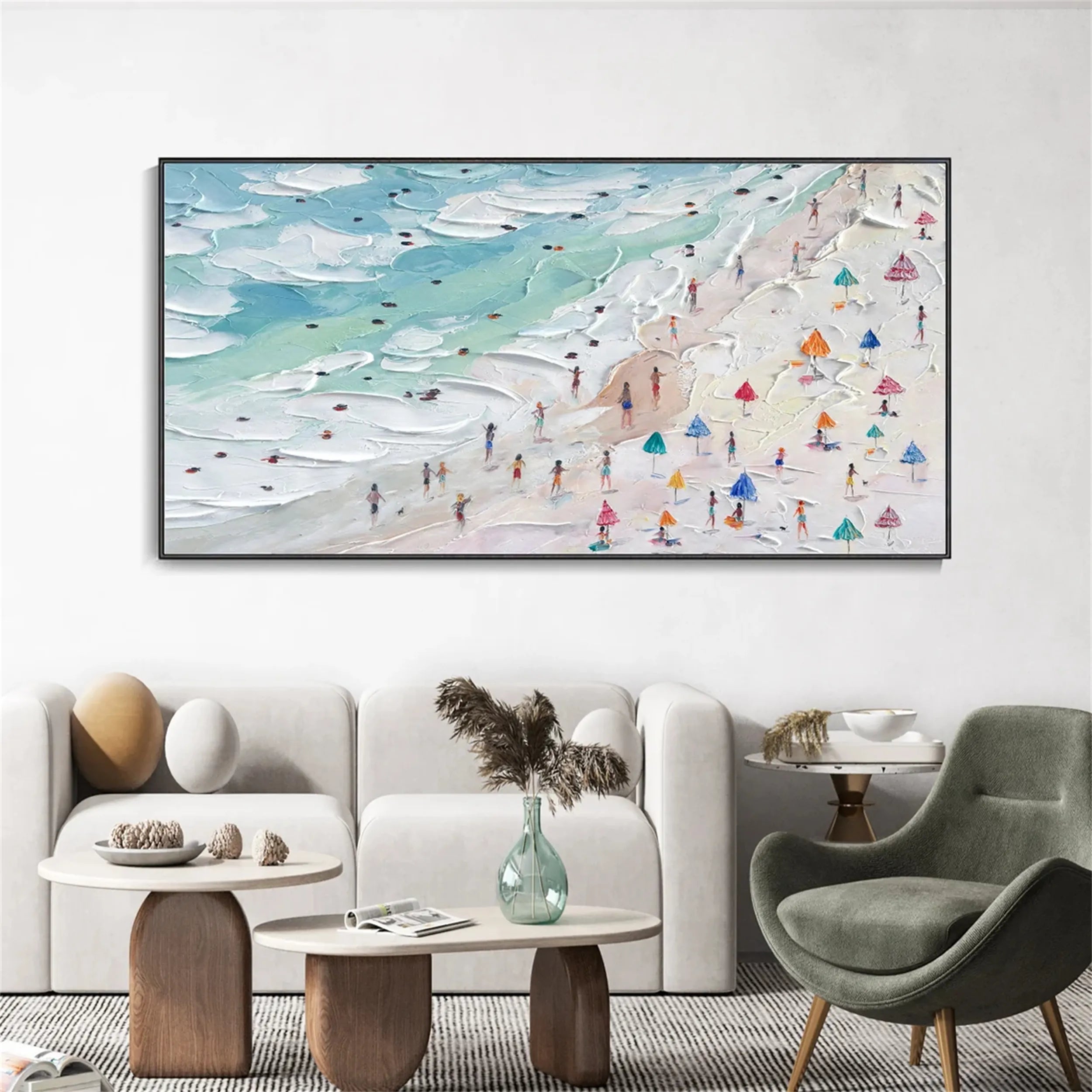 Seascape and Snowy Peak Painting #SP002