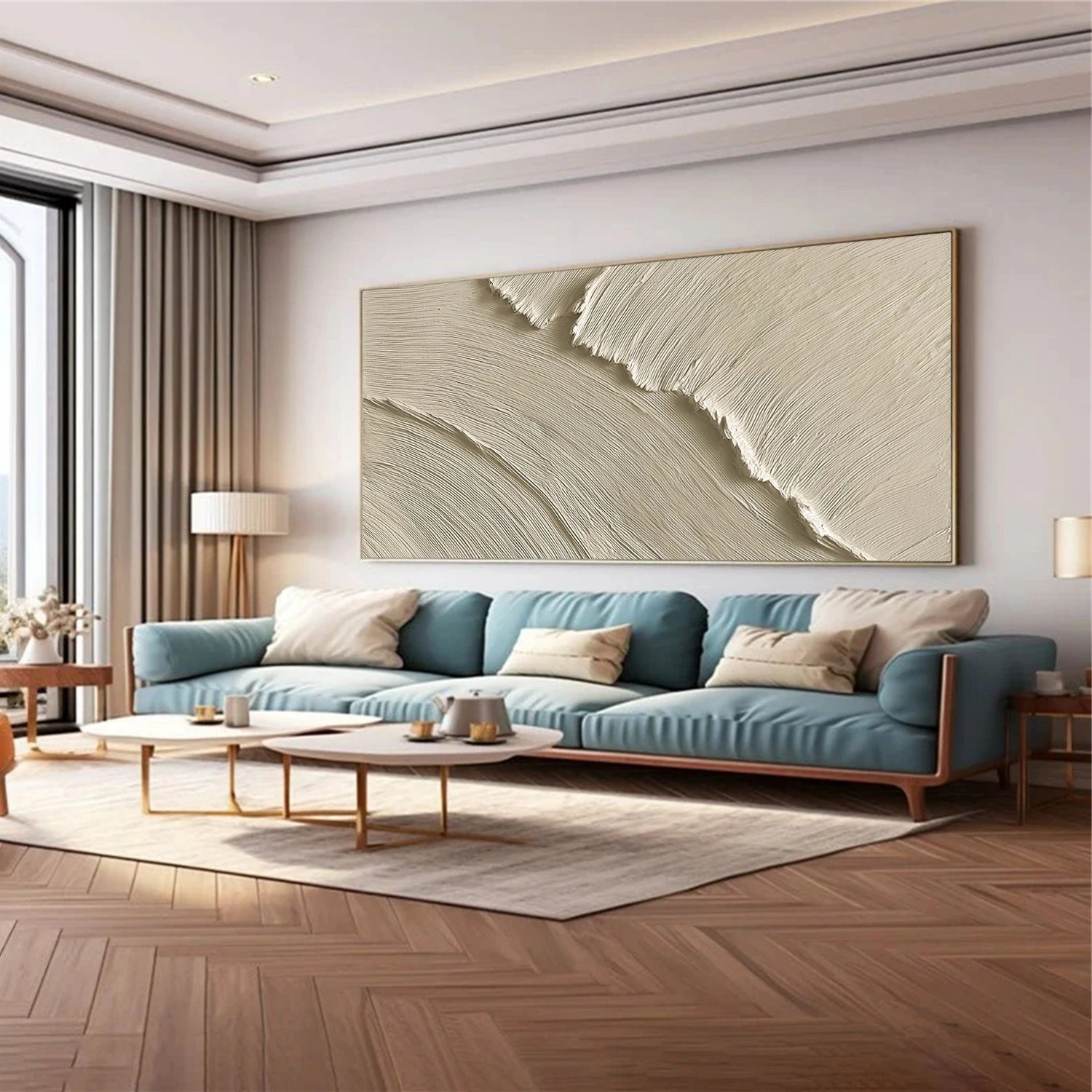 Ocean And Sky Abstract Texture Canvas Art #OS375