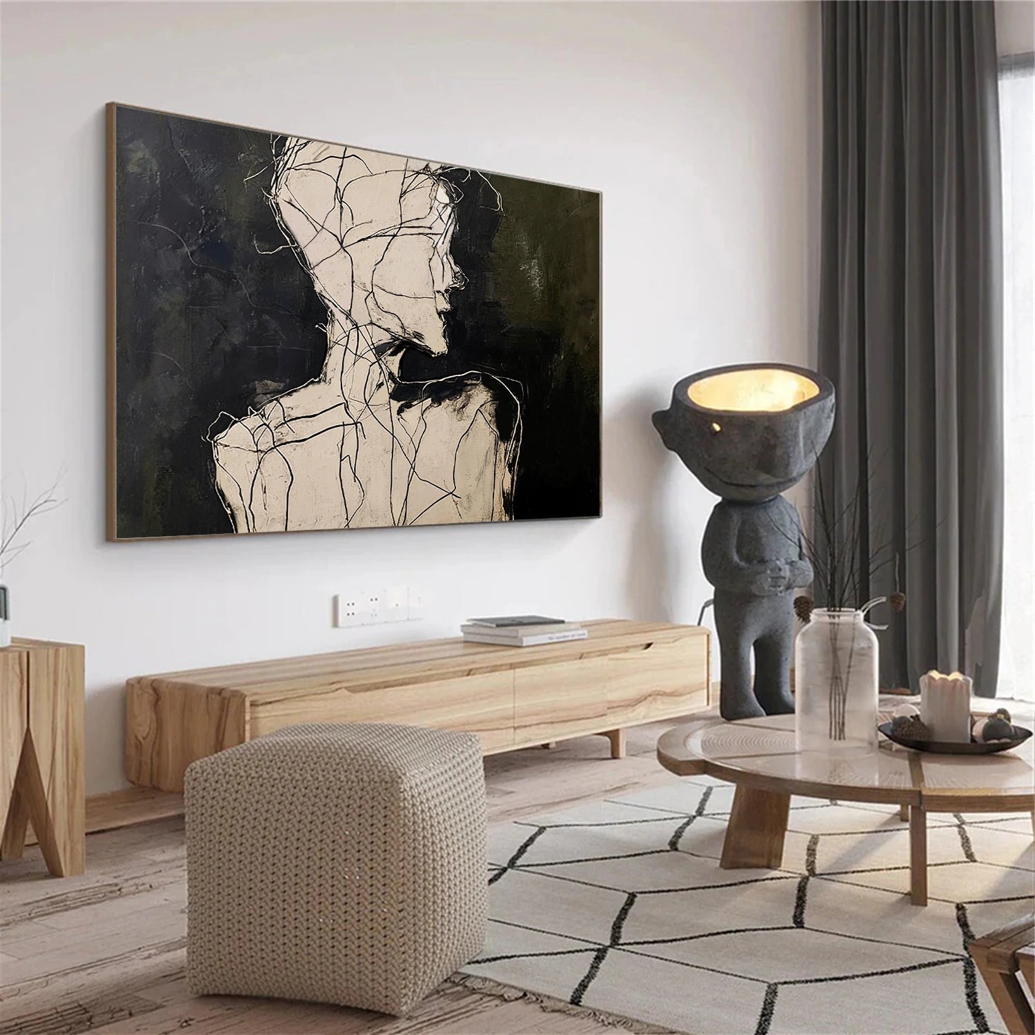 Abstract Portrait Textured Wall Art #PT 063
