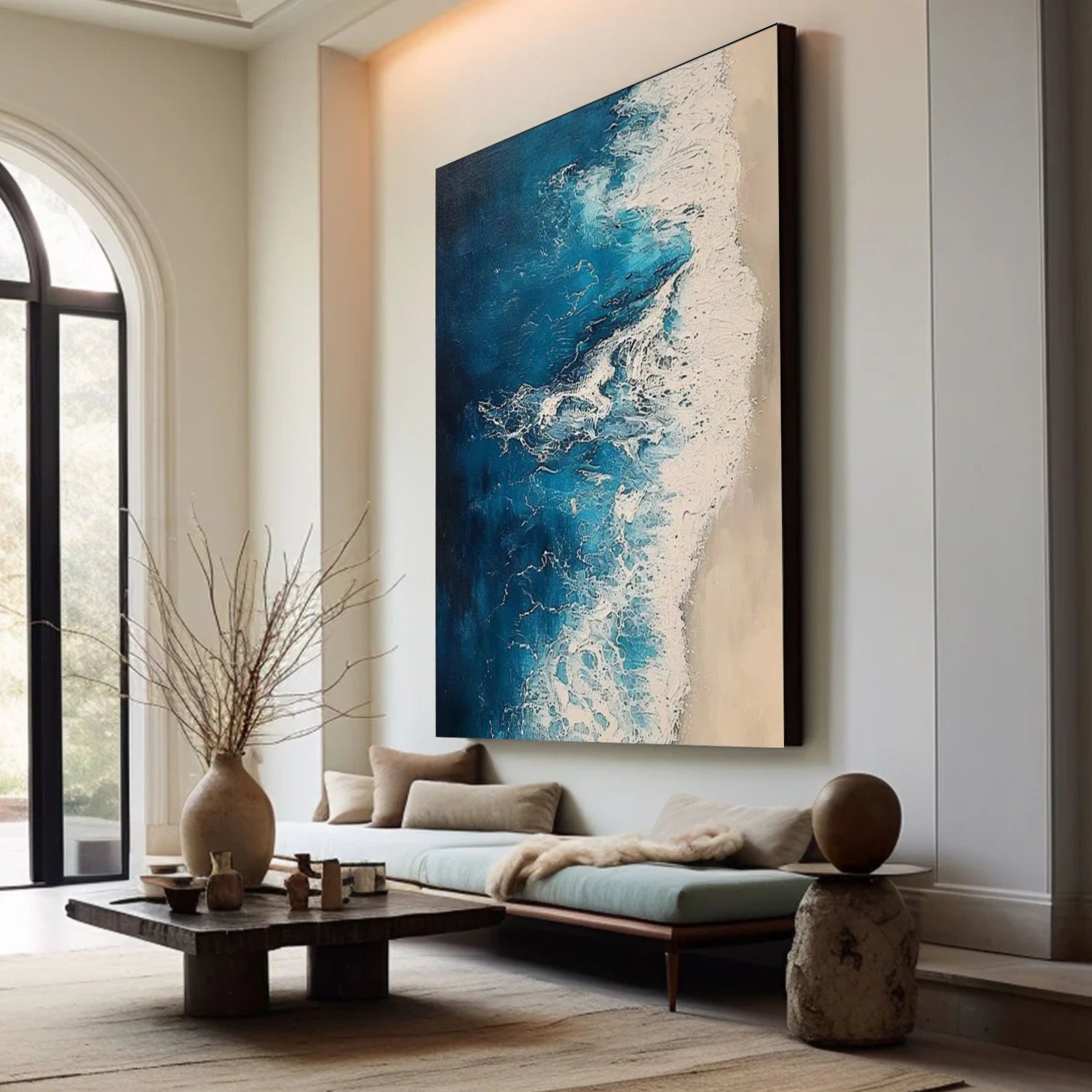 Ocean And Sky Abstract Textured Canvas Art #OS 310