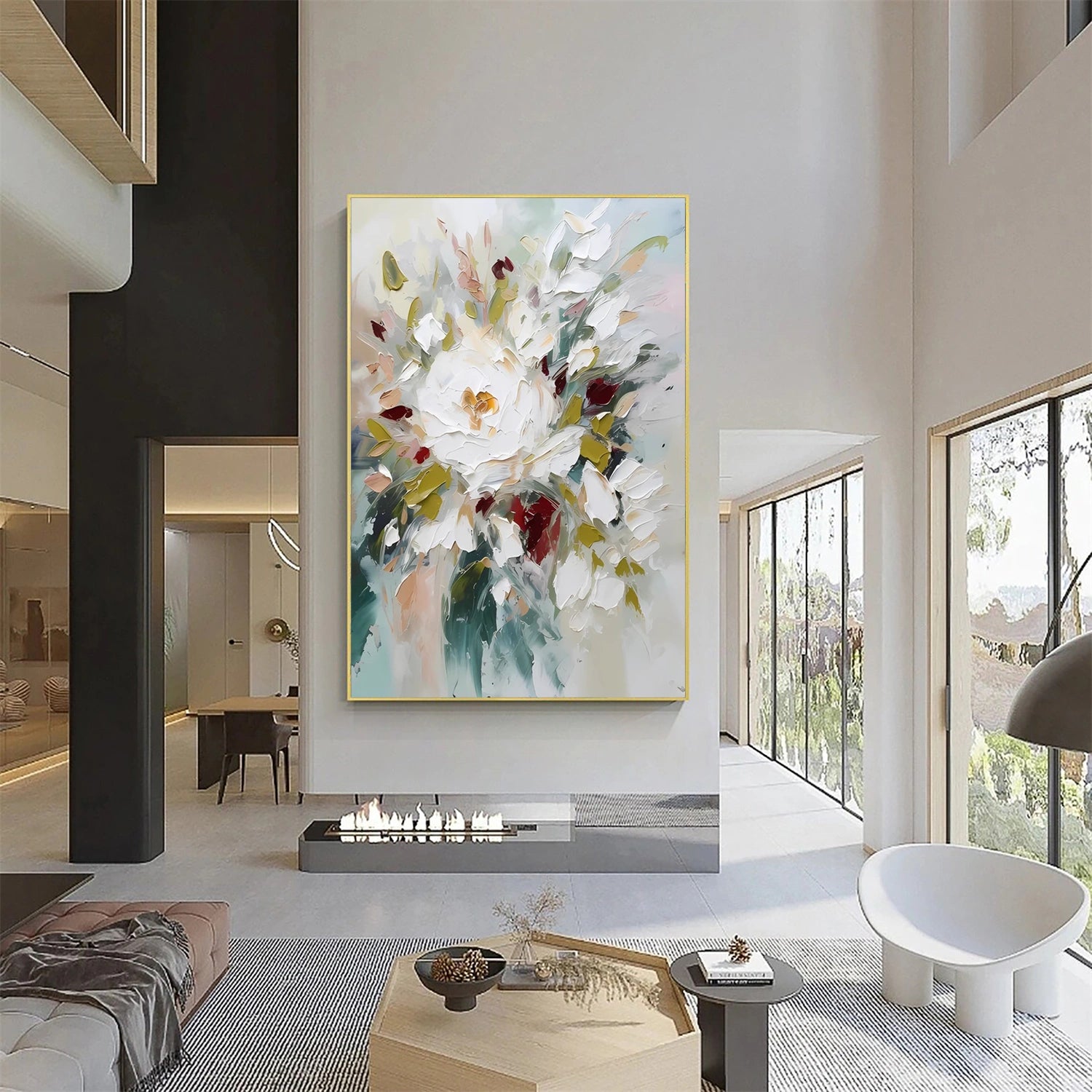 Flower And Tree Abstract Texture  Canvas Art #FT 222