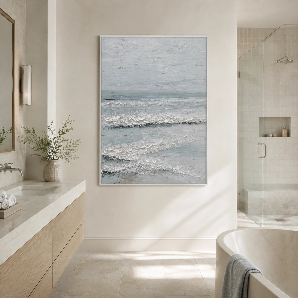 Ocean And Sky Abstract Texture Canvas Art #OS447