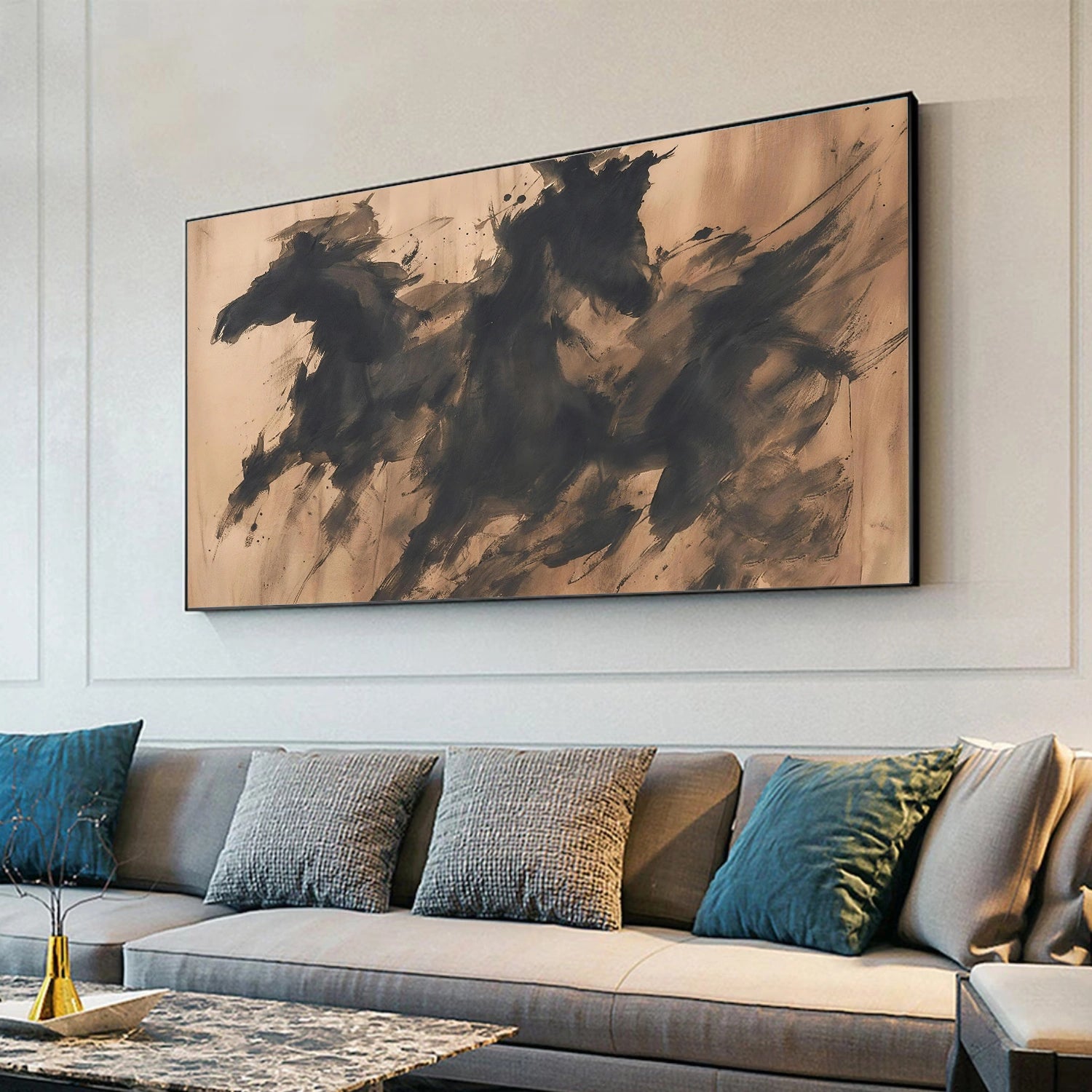 Abstract Animal Horse Canvas Art #AP207