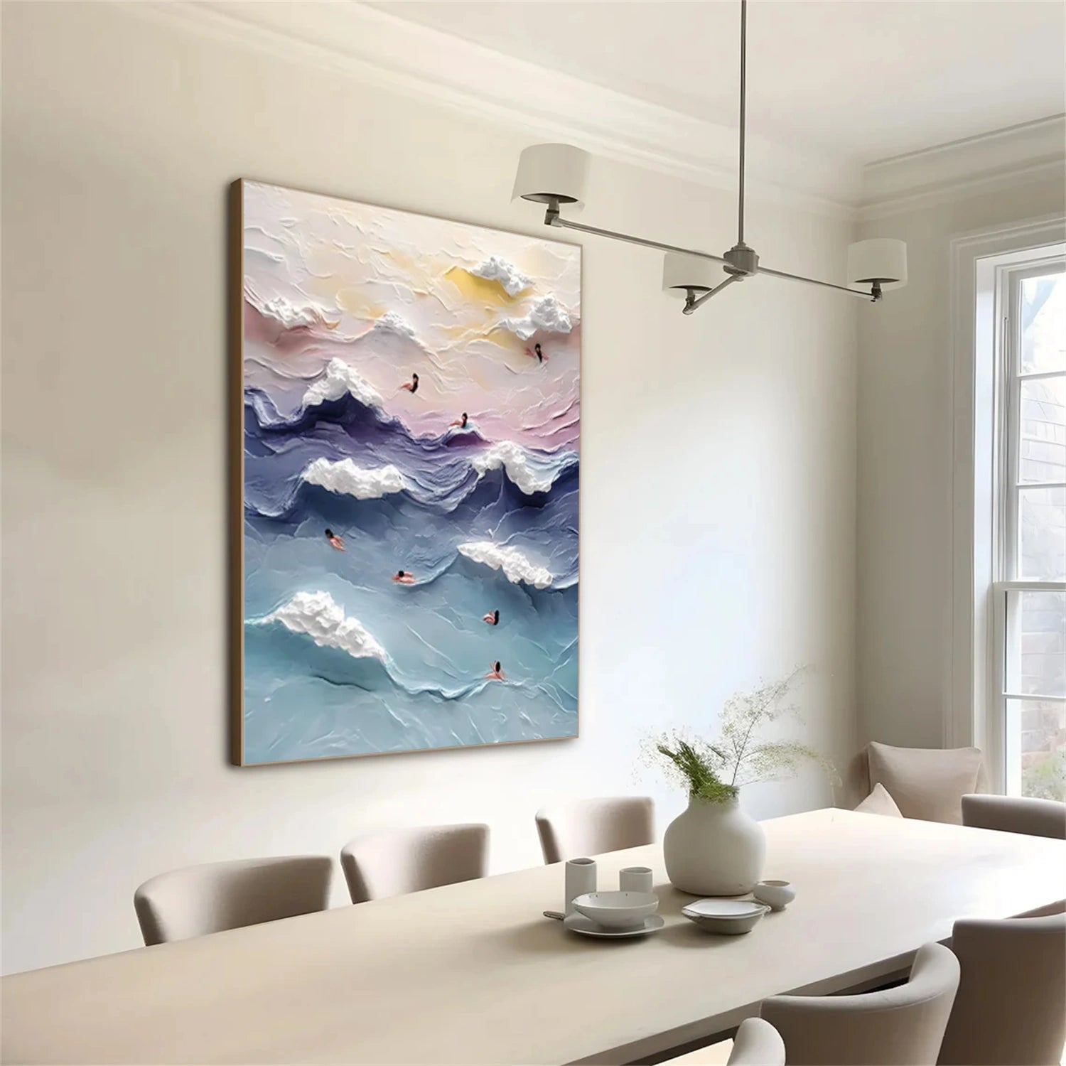 Colorful Swimming Sport Texture Canvas Painting #SA030