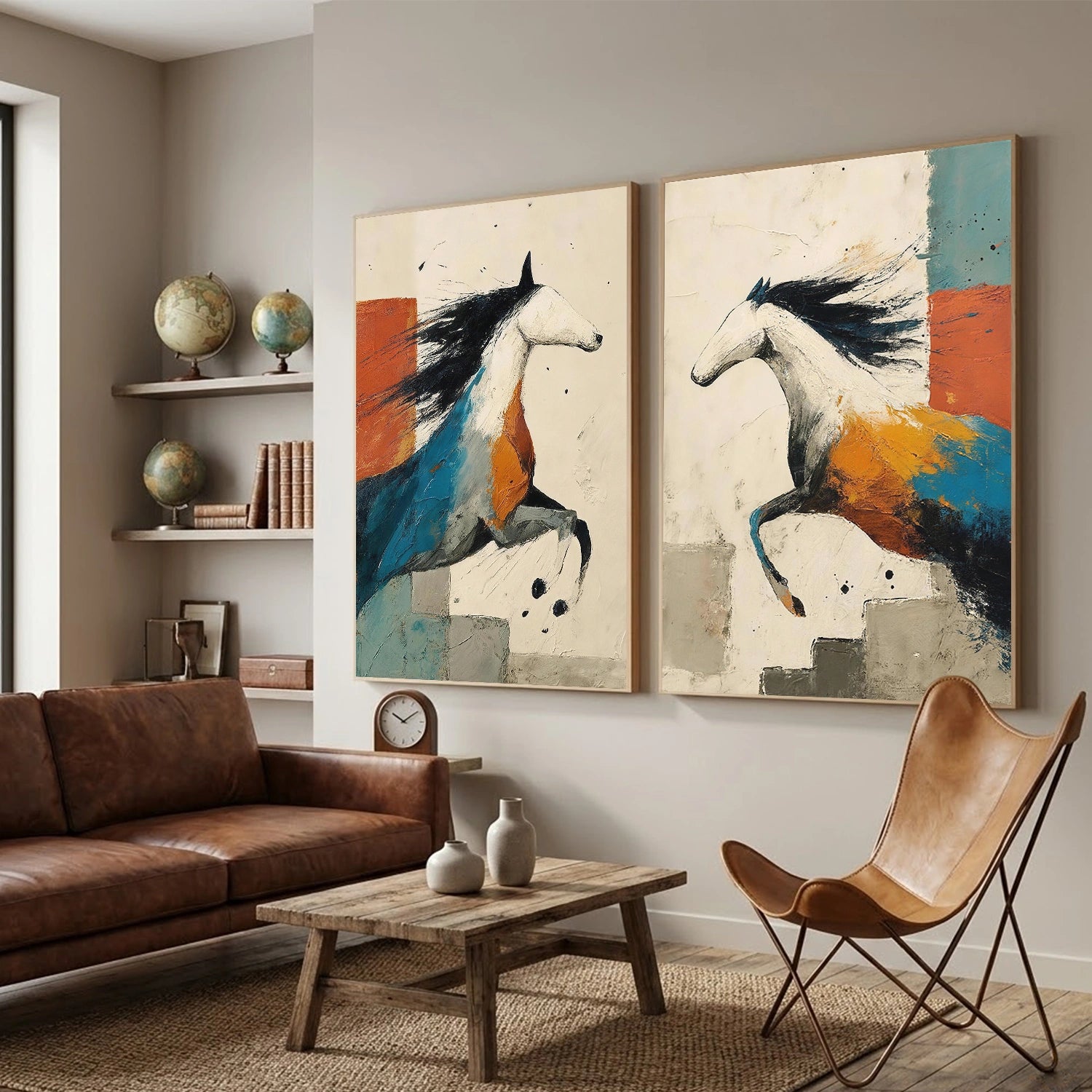 Abstract Animal Canvas Art Set of 2 #AP241