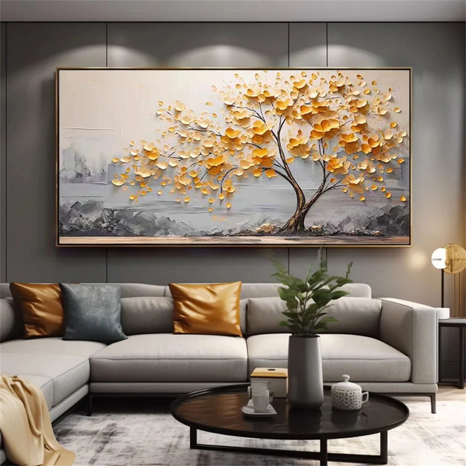 Custom Size Flower And Tree Painting #FT 123