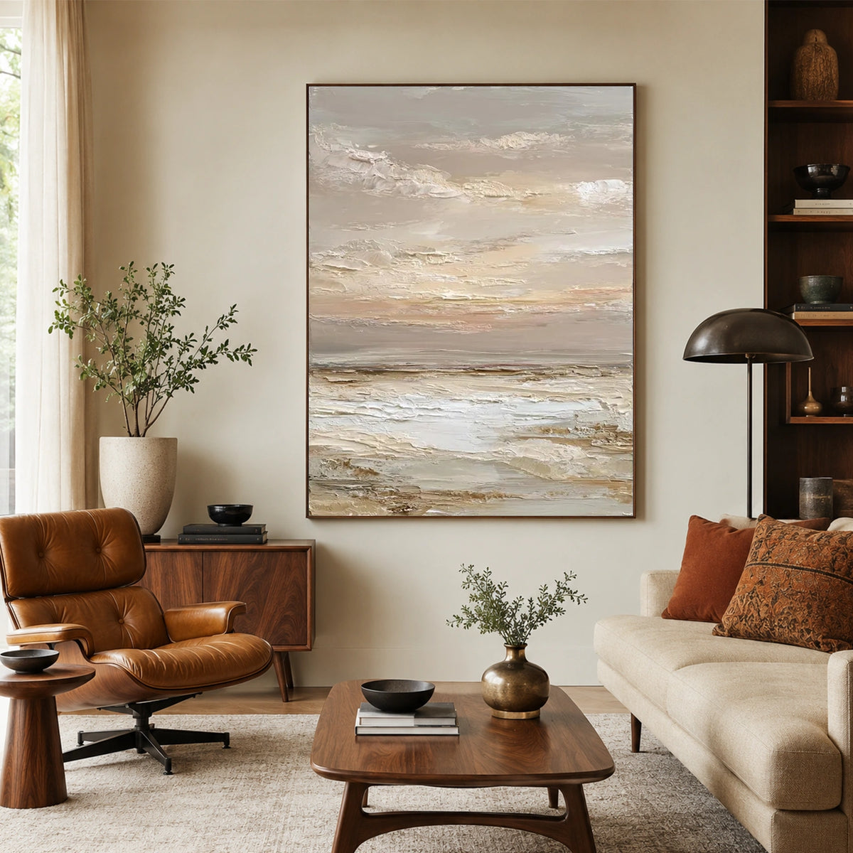 Ocean And Sky Abstract Texture Canvas Art #OS483