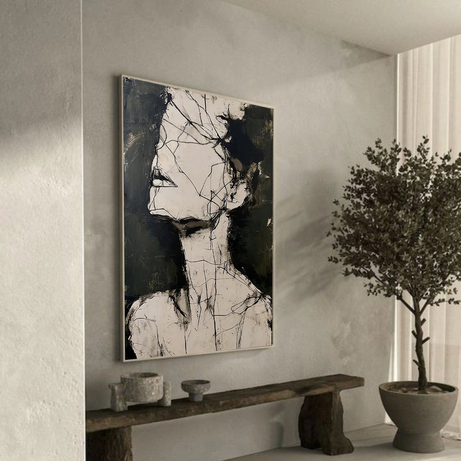 Abstract Portrait Textured Wall Art #PT 061