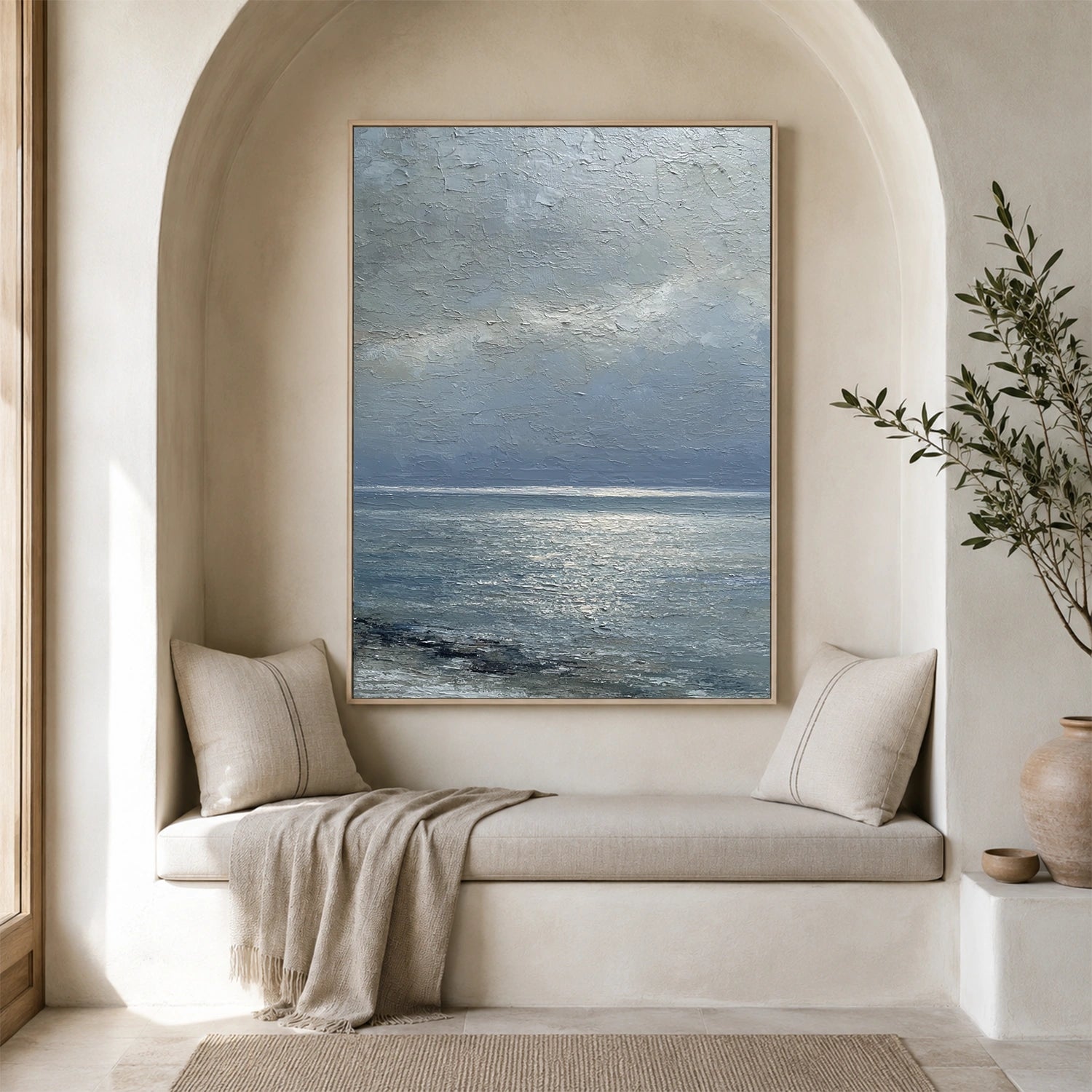 Ocean And Sky Abstract Texture Canvas Art #OS454