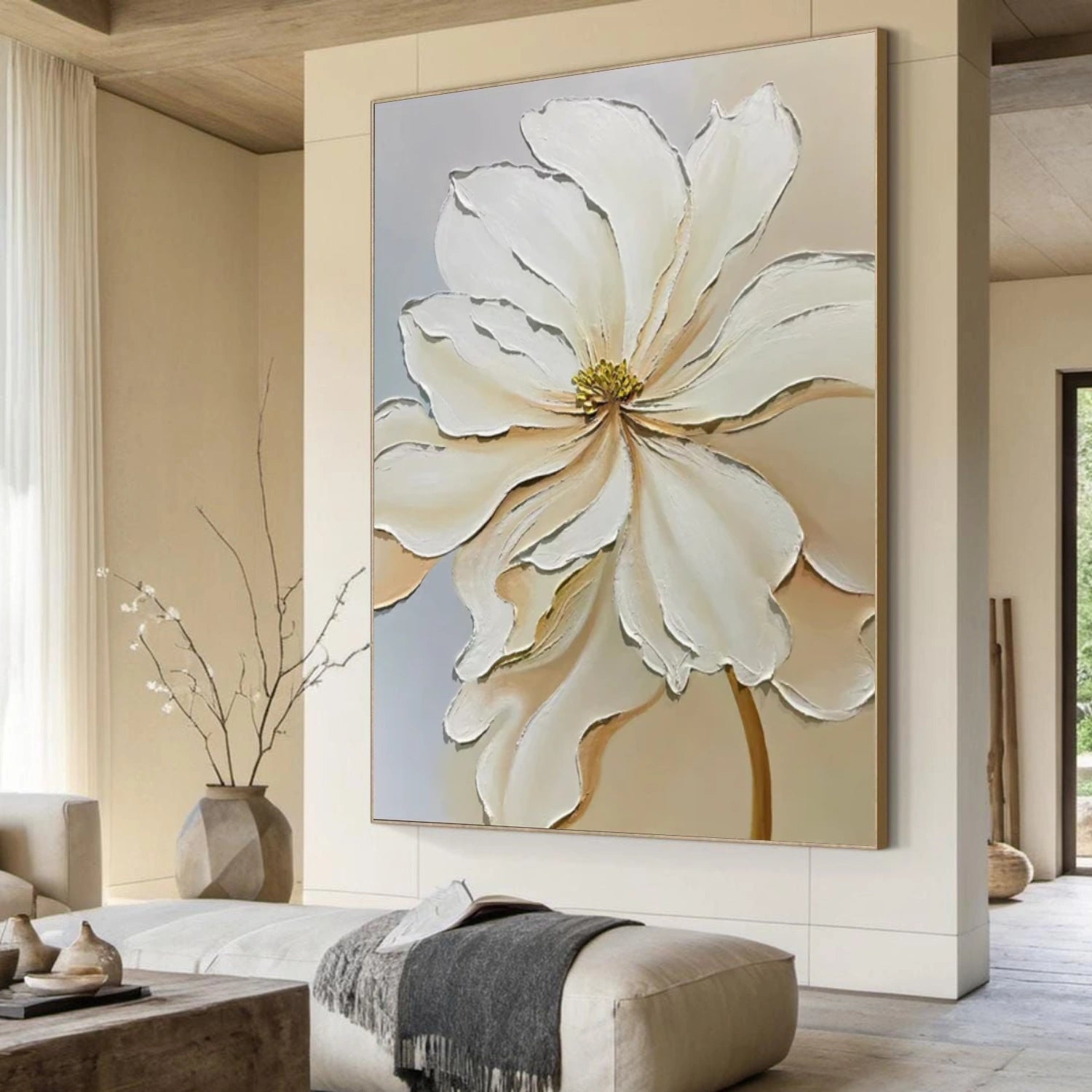 Flower & Tree Abstract Texture Canvas Art #FT 255