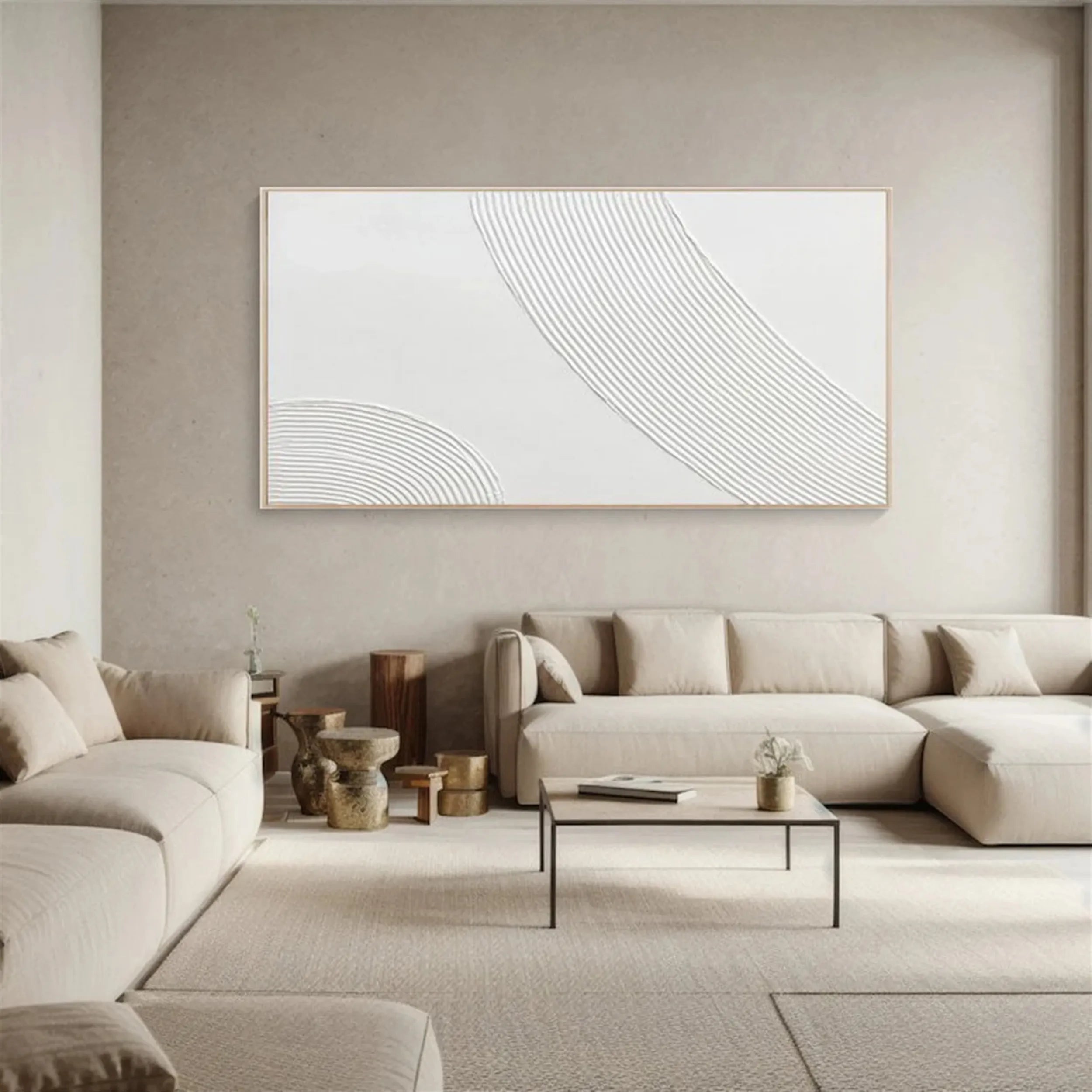 White Minimalist Textured Painting Canvas #MM204