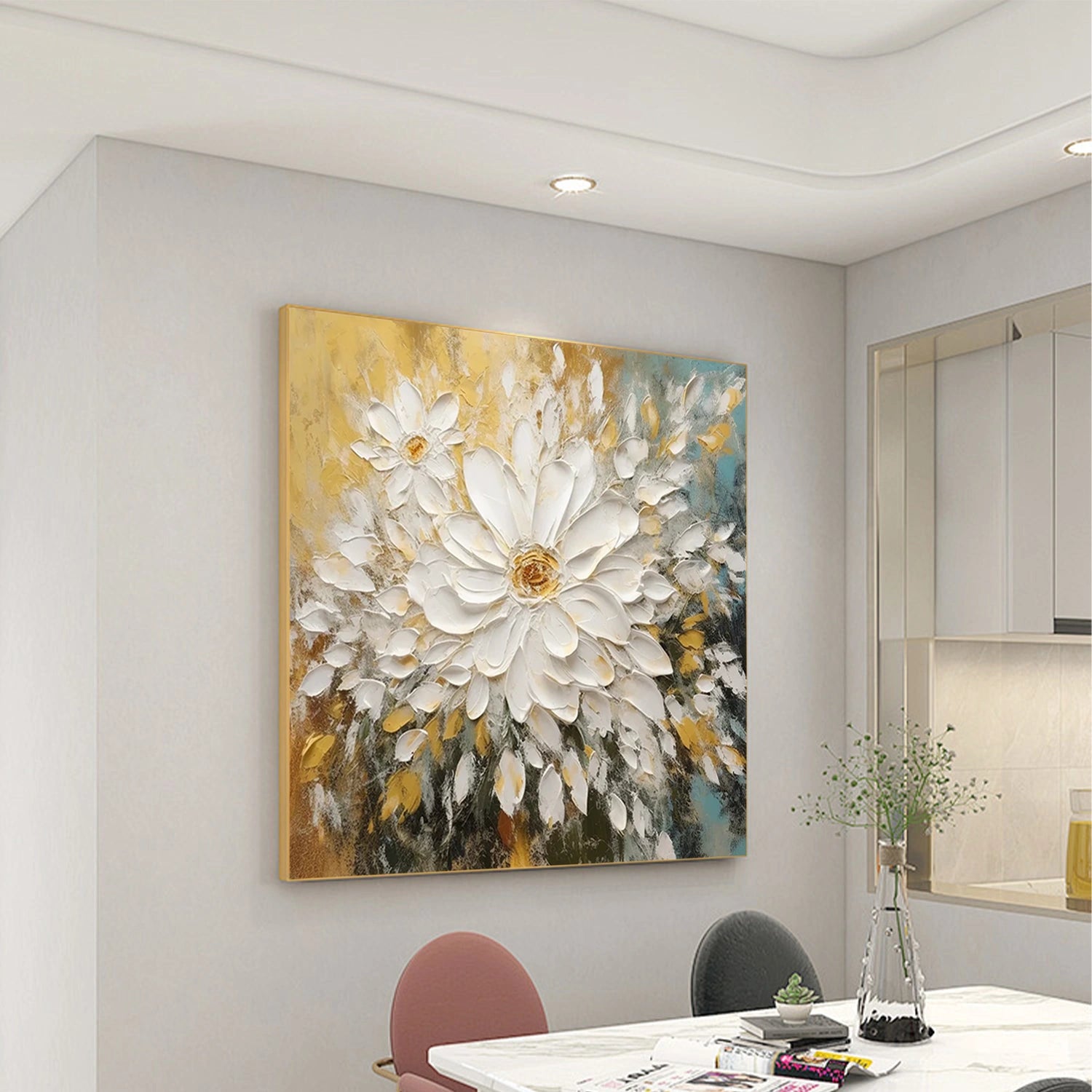 Flower And Tree Abstract Texture  Canvas Art #FT 223