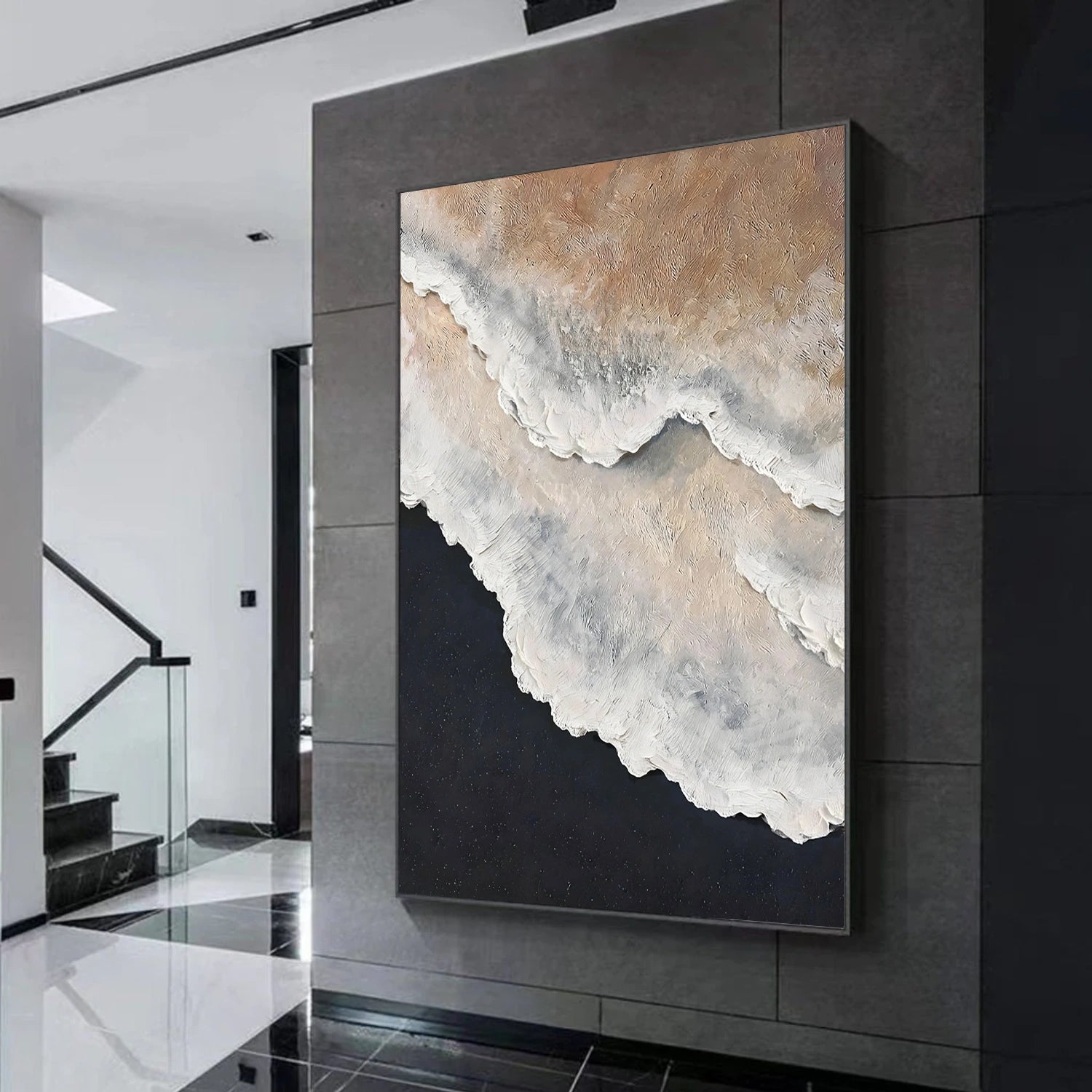 Ocean And Sky Abstract Texture Canvas Art #OS388