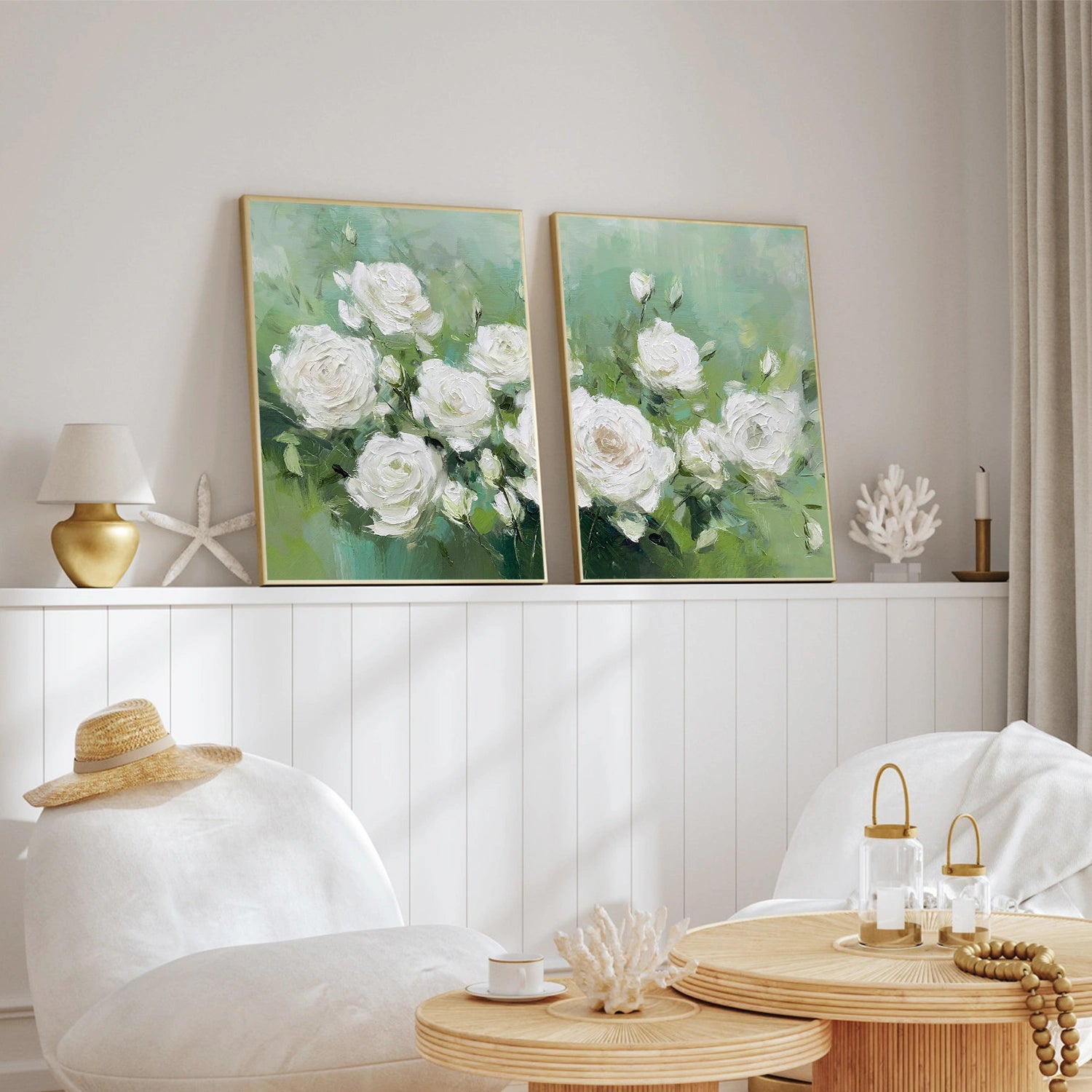Flower & Tree Abstract Texture Canvas Art Set of 2 #FT 323