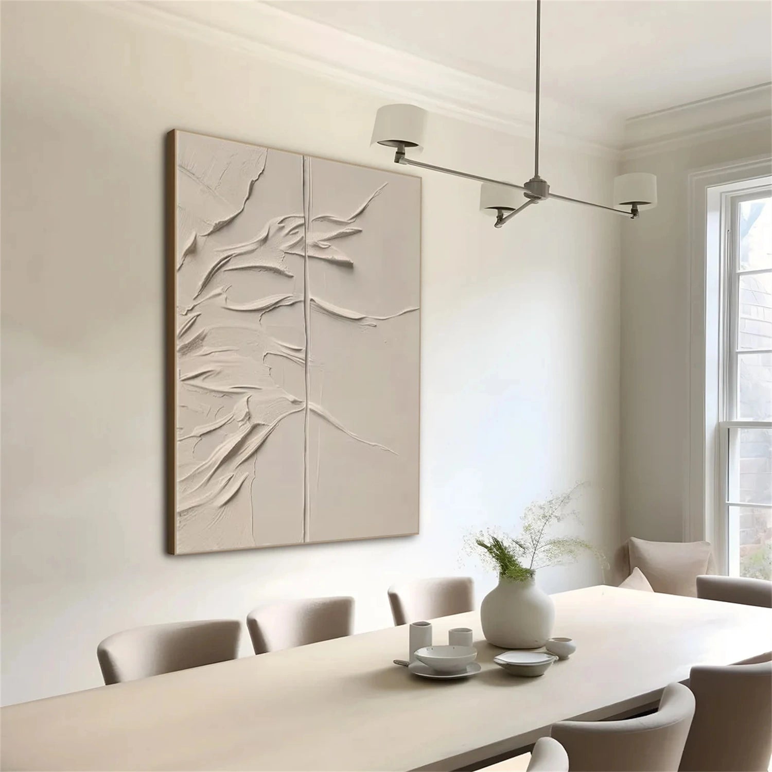 Beige Abstract Textured Wall Art #AB 513
