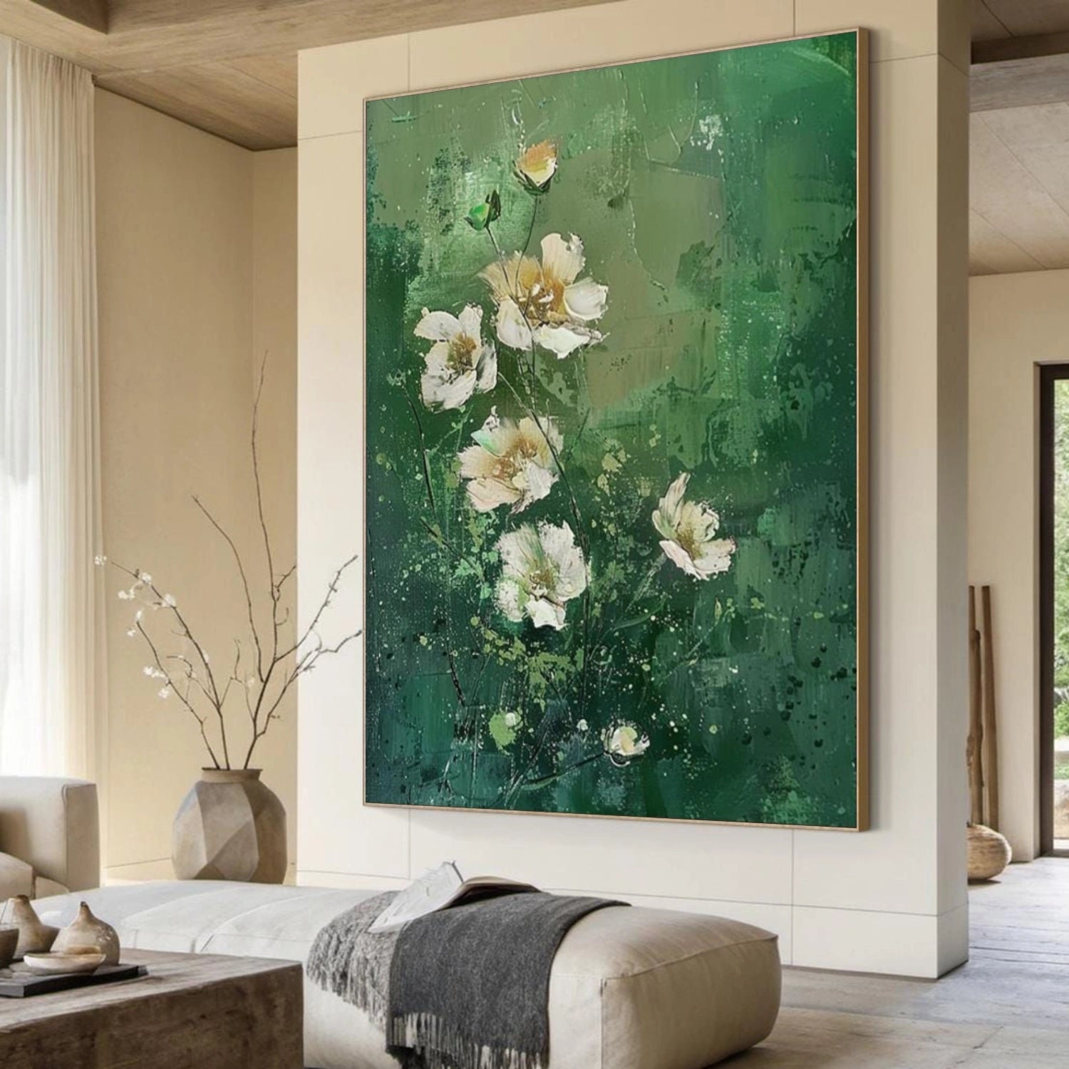 Flower & Tree Abstract Texture Canvas Art #FT 331