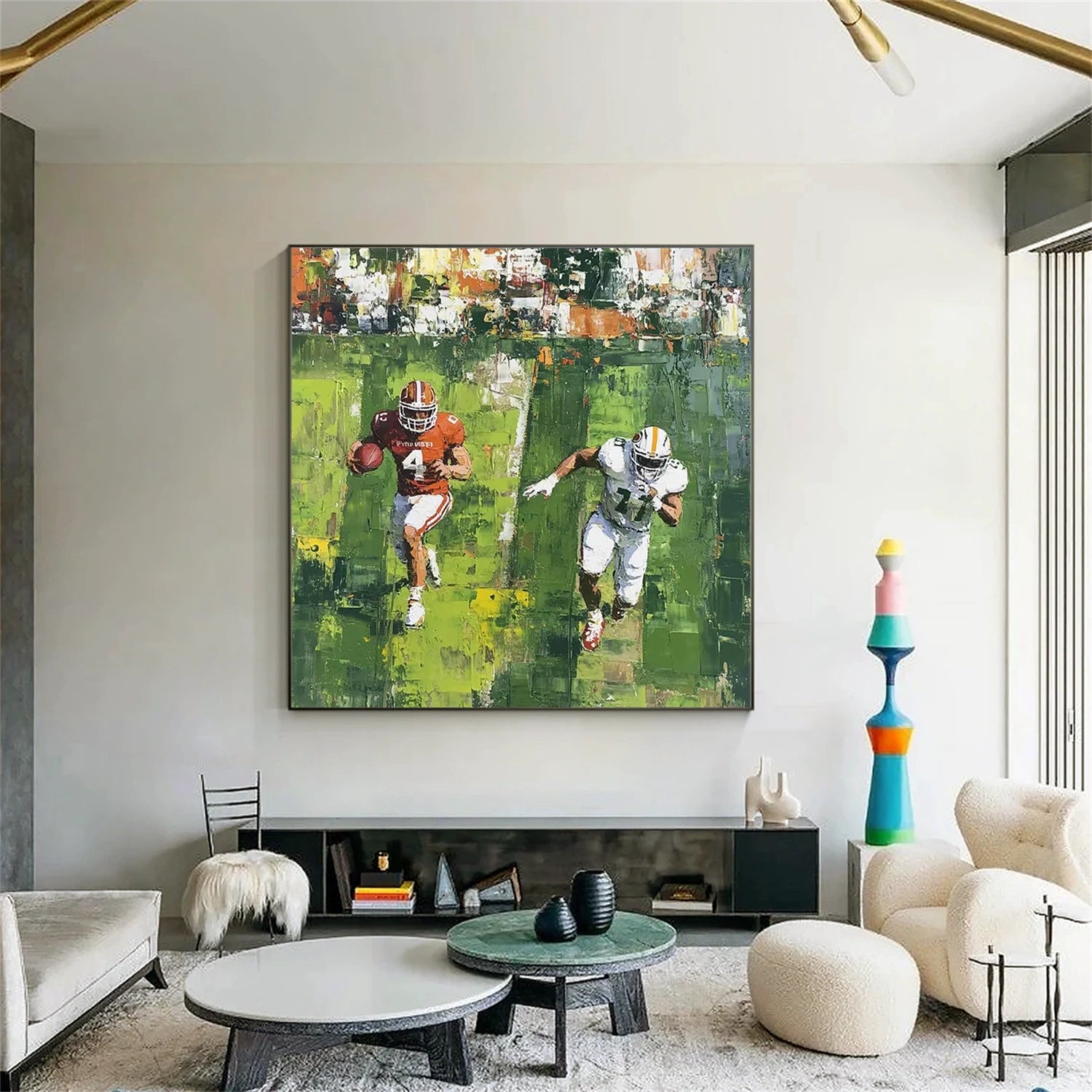 American Football Sport Art Textured Painting Canvas #SA005