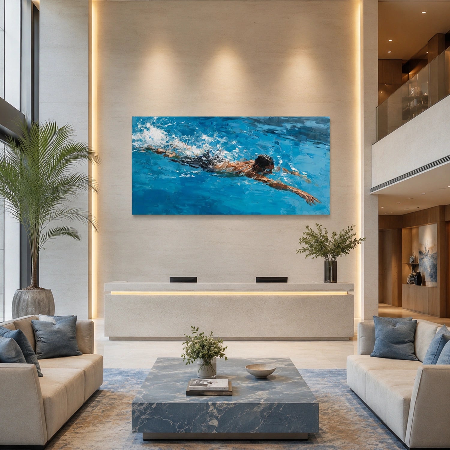 Swimming  Sport Art Painting Canvas # SA106
