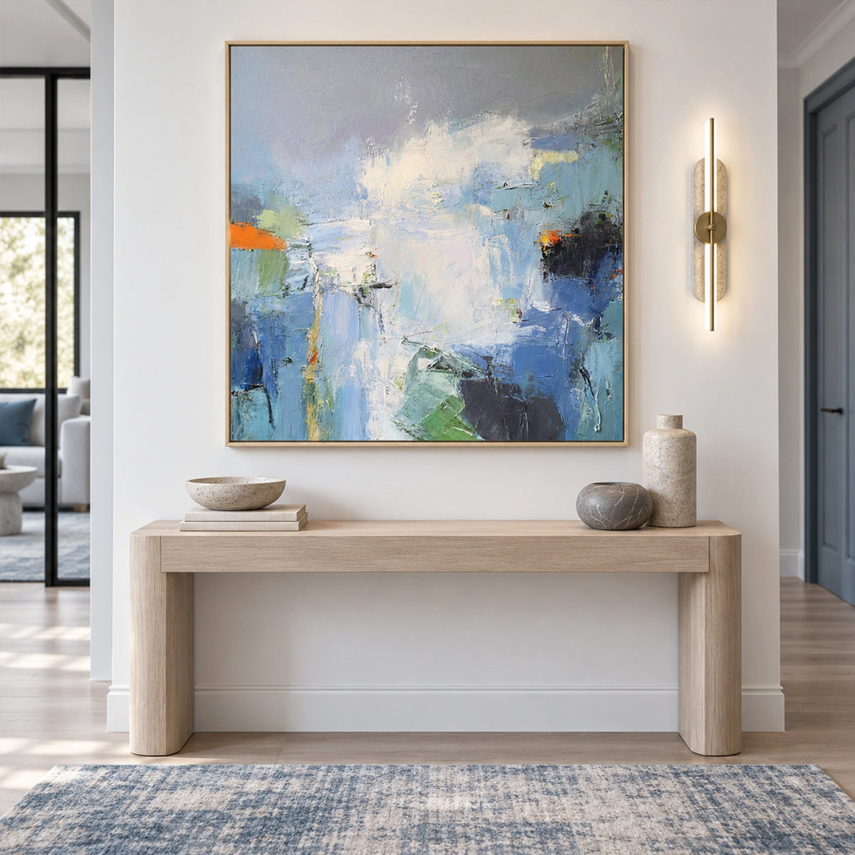 Blue Abstract Wall Art  #BG156