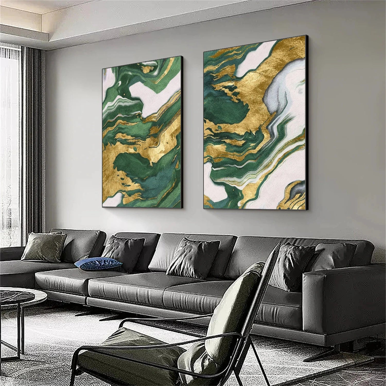 Abstract Textured Wall Art Set of 2#AB 592