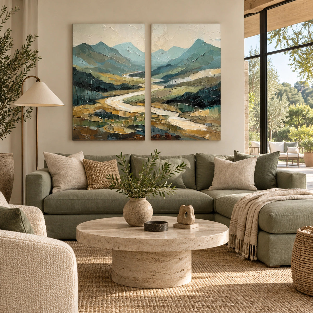 Minimalist Mountain Canvas Set of 2# MM480