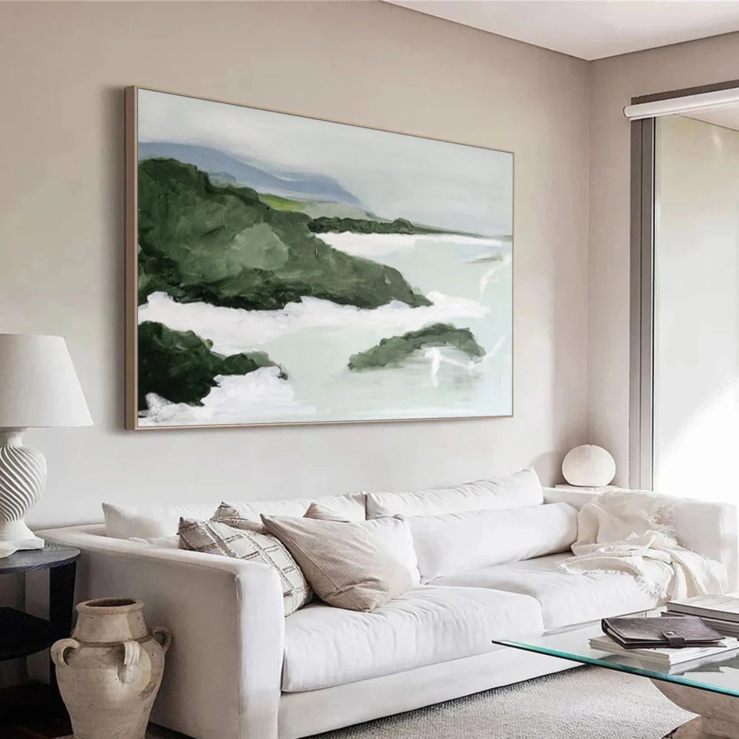 Ocean And Sky Abstract Textured Canvas Art #OS 325