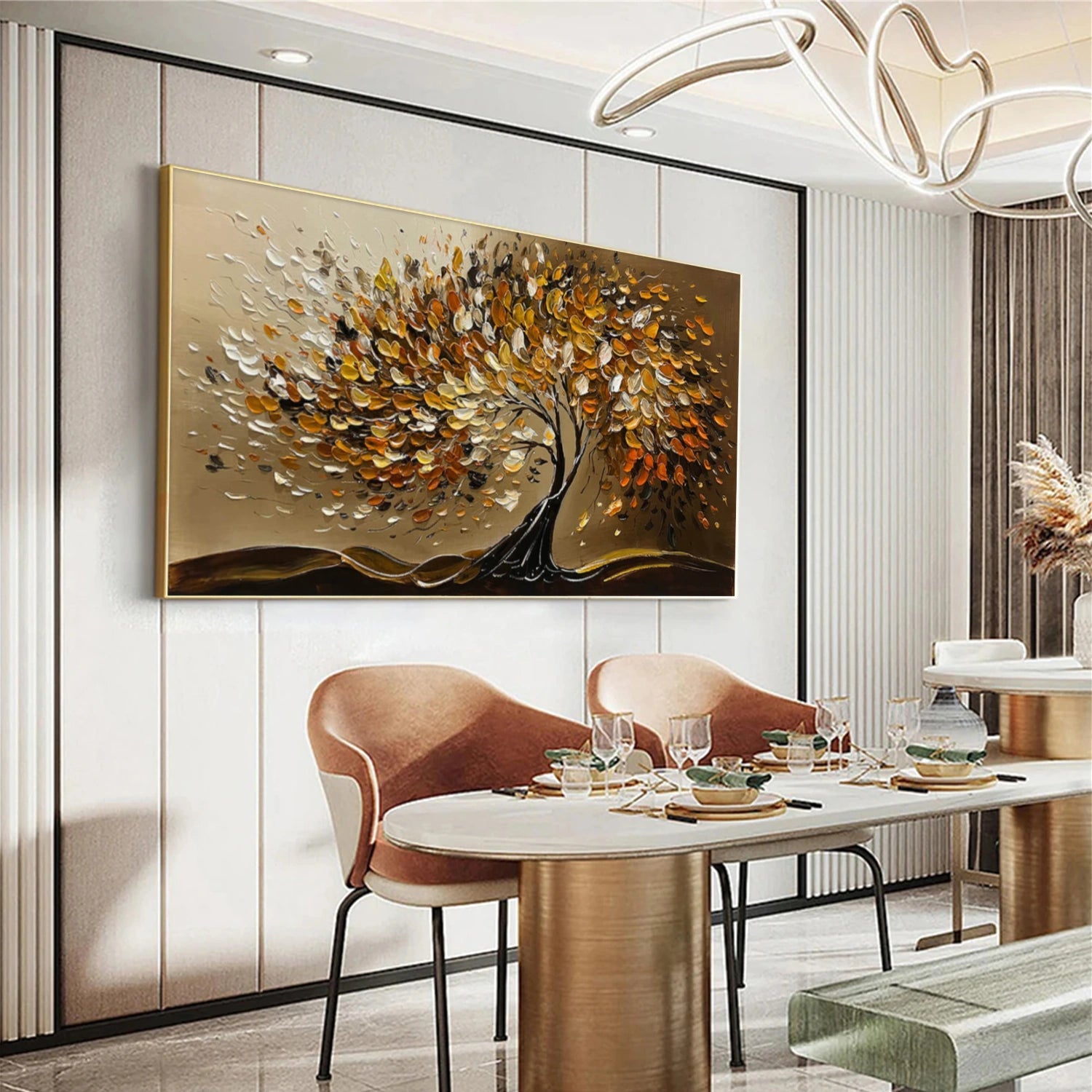Flower & Tree Abstract Textured Canvas # FT 349