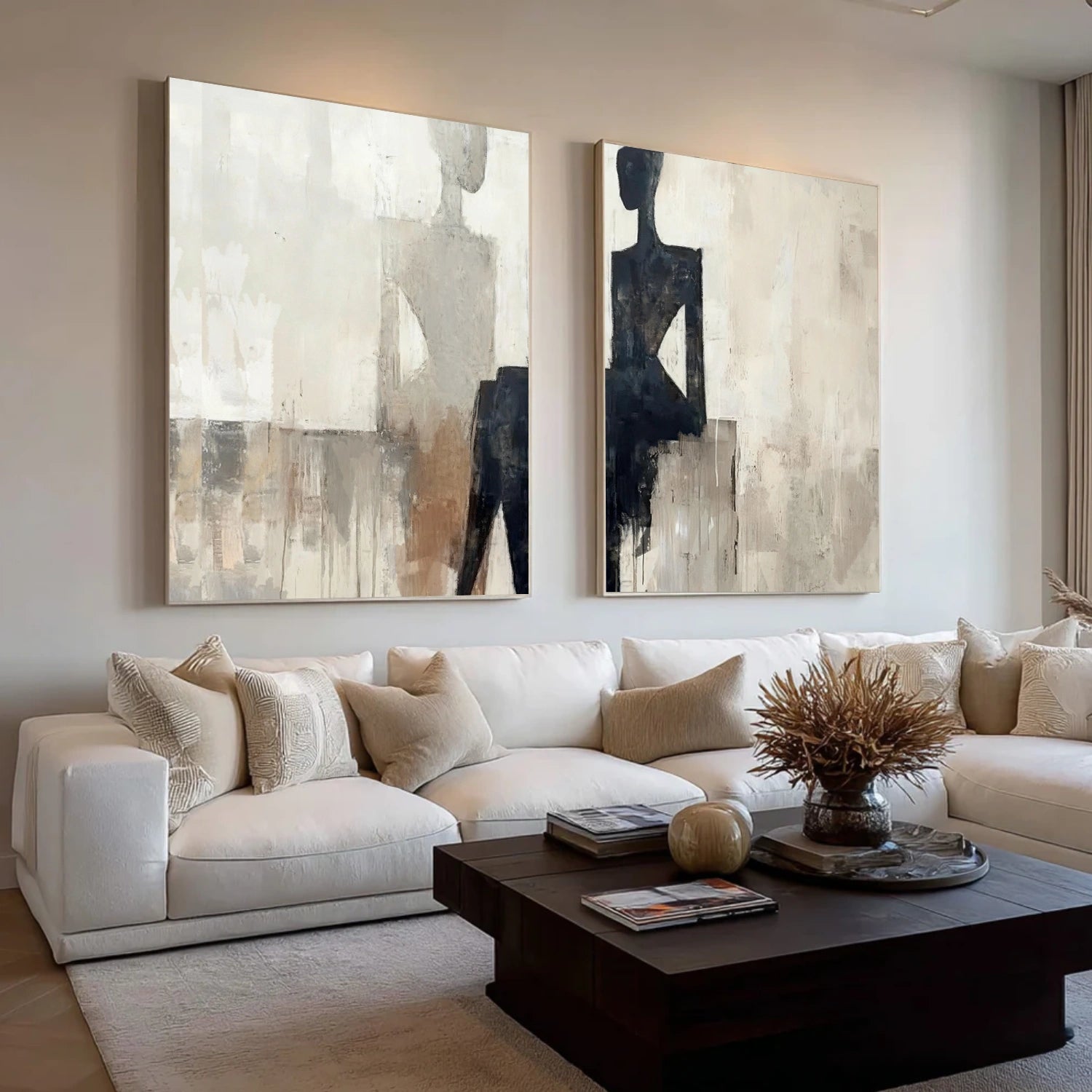 Contemporary Abstract Minimalist Set of 2 Wall Art #CW046