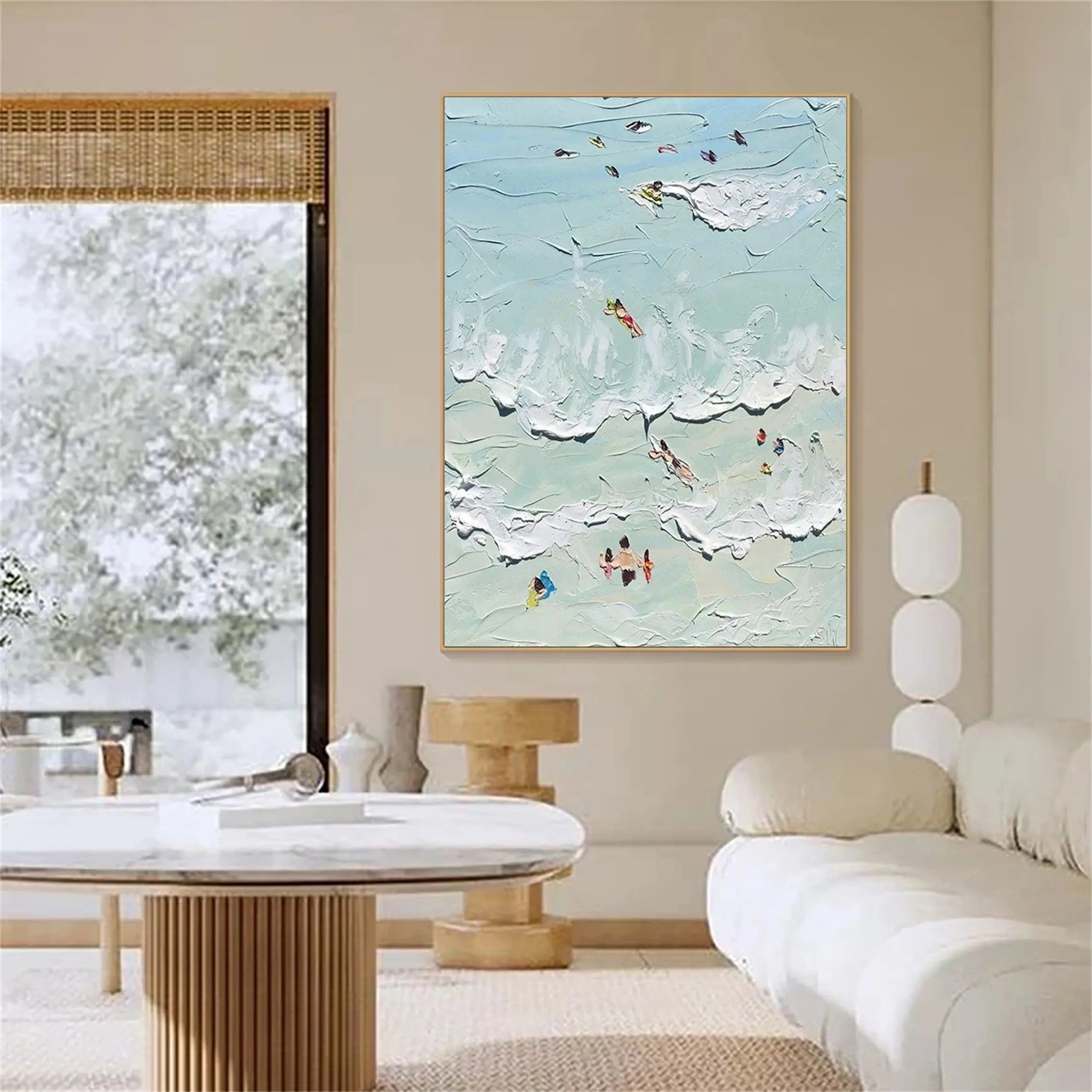 Seascape and Snowy Peak Painting #SP005