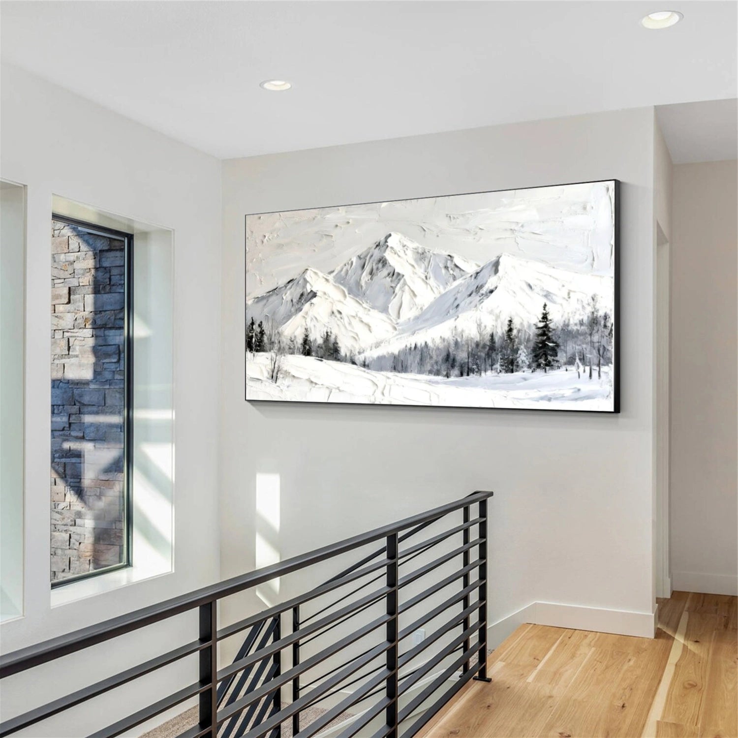 Abstract Mountain Textured Canvas Art #MM337