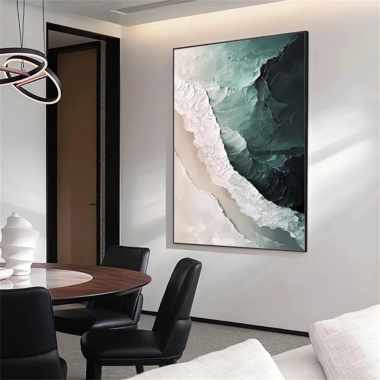 Ocean And Sky Abstract Textured Canvas Art #OS 302