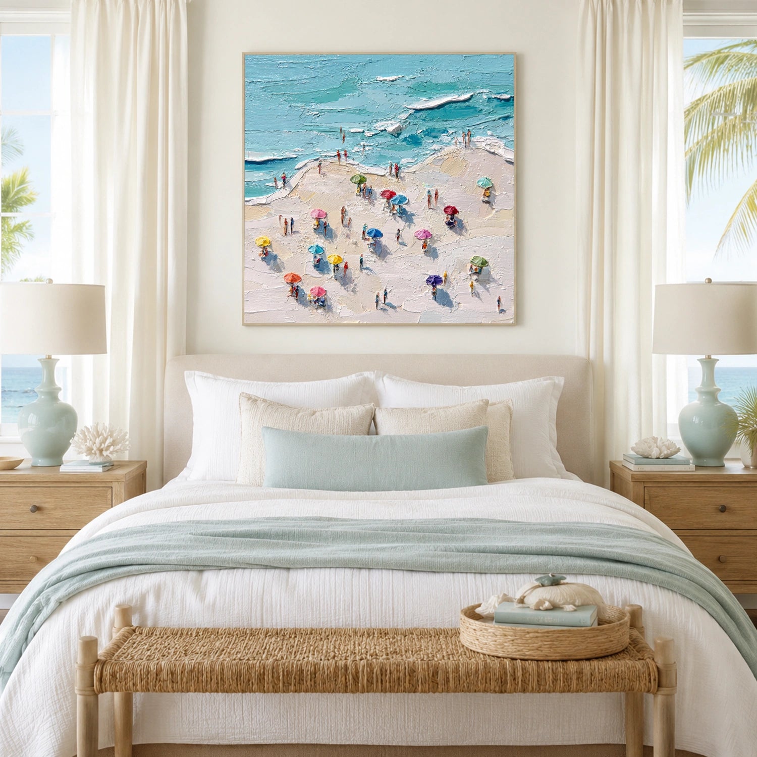 Ocean And Sky Abstract Texture Canvas Art #OS422