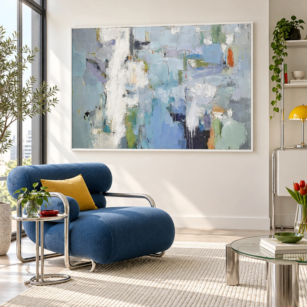 Blue Abstract Wall Art #BG154