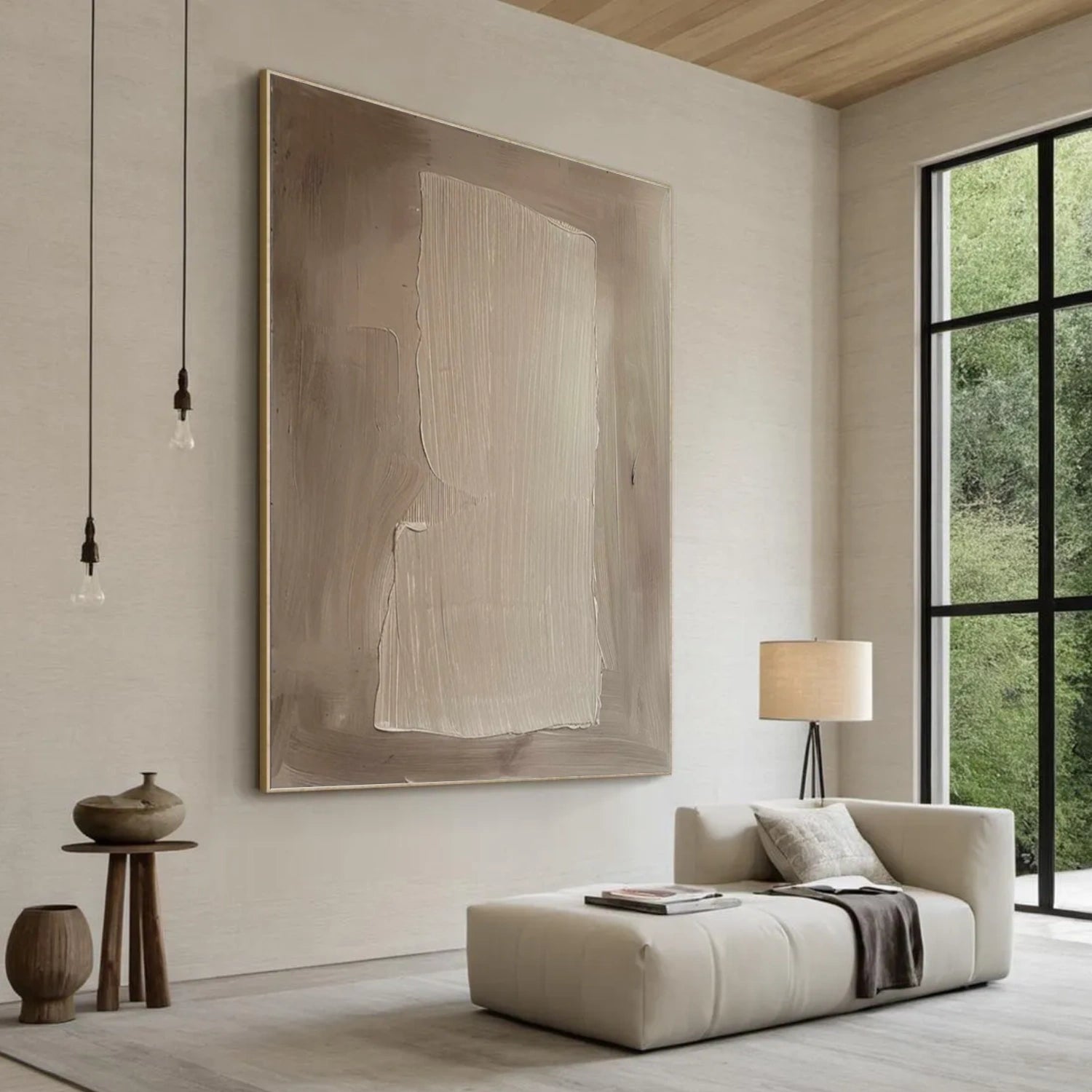 Beige & Brown Abstract Wall Art #BB181