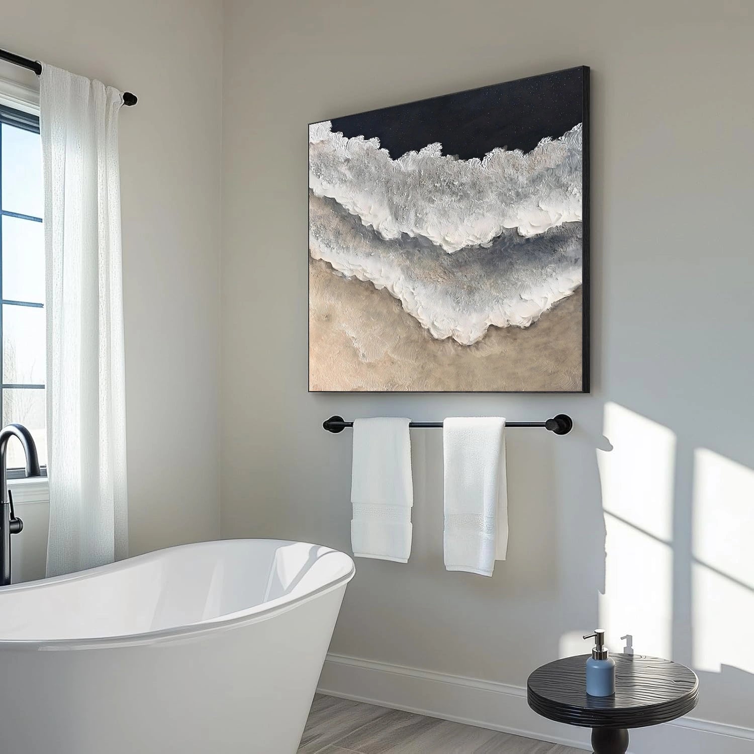 Ocean And Sky Abstract Texture Canvas Art #OS390