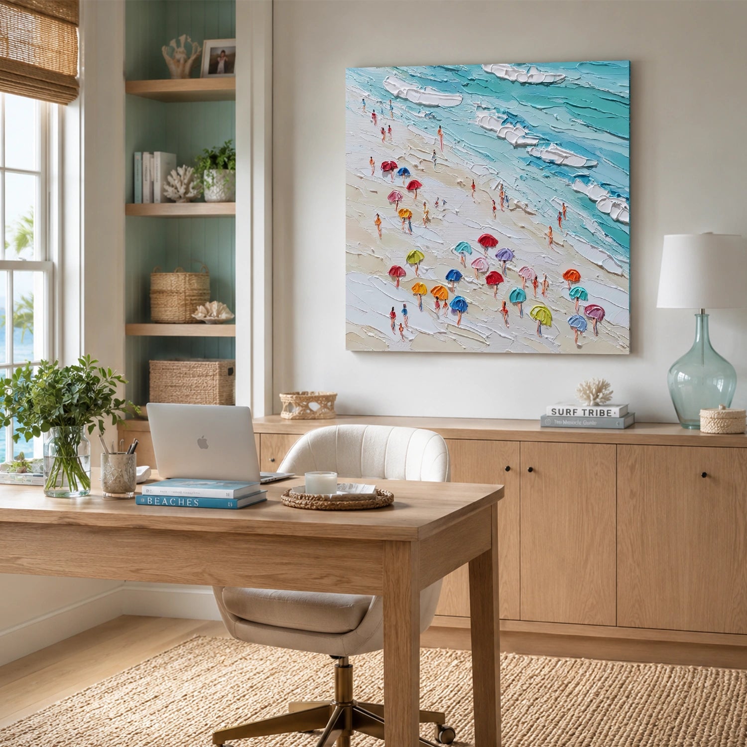 Ocean And Sky Abstract Texture Canvas Art #OS423