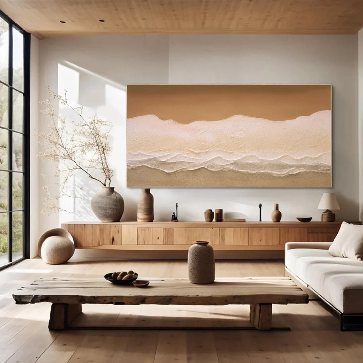 Ocean And Sky Abstract Texture Canvas Art #OS403