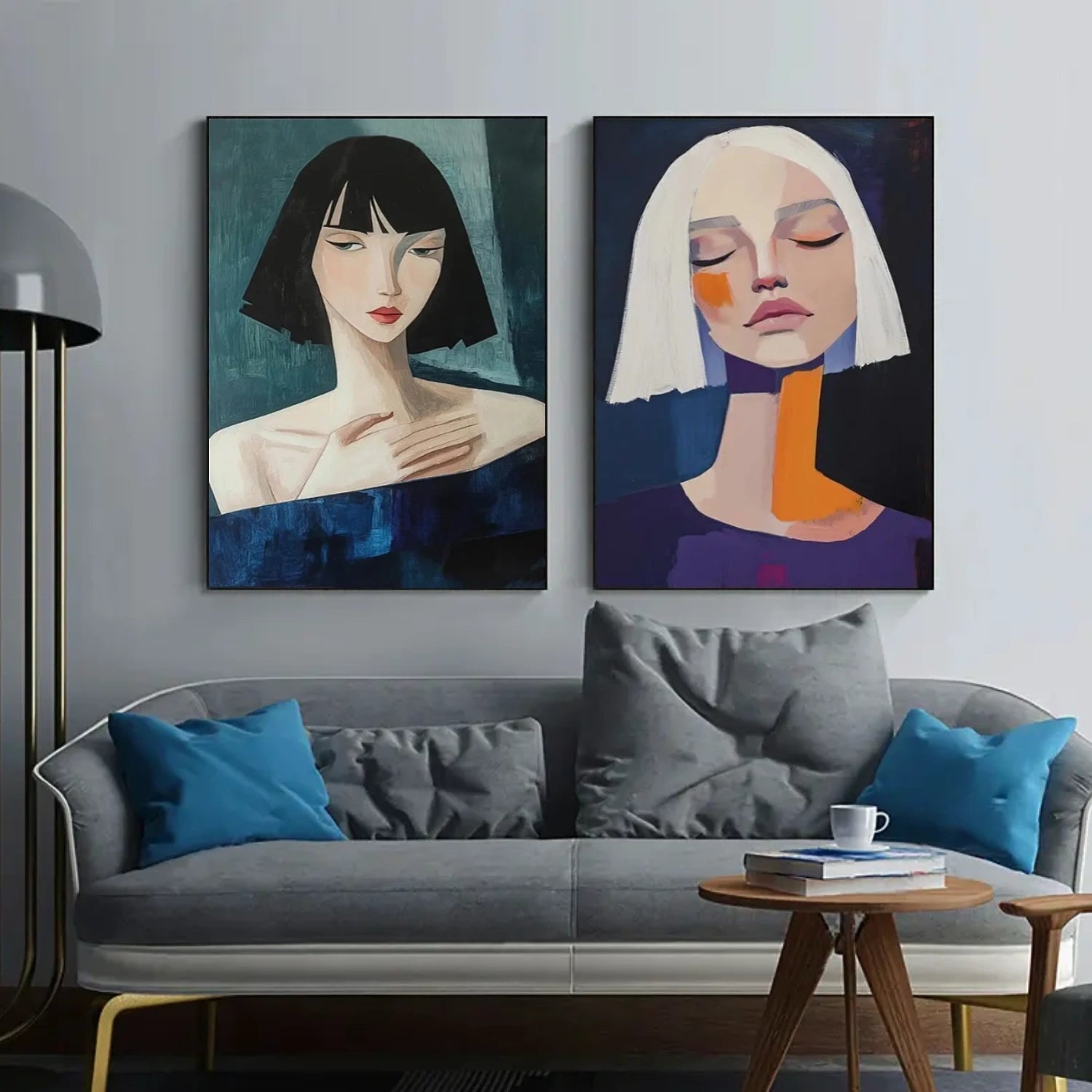 Abstract Portrait Wall Art Set of 2 #PT036