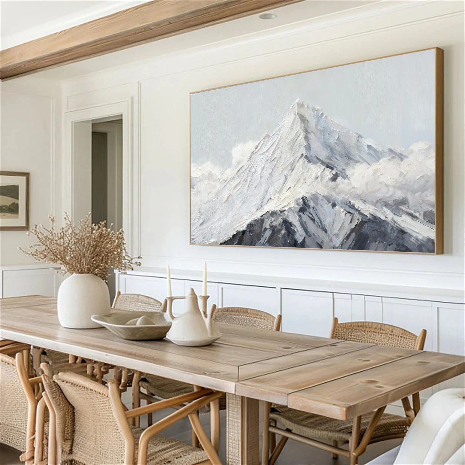 Abstract Mountain Textured Canvas Art #MM335