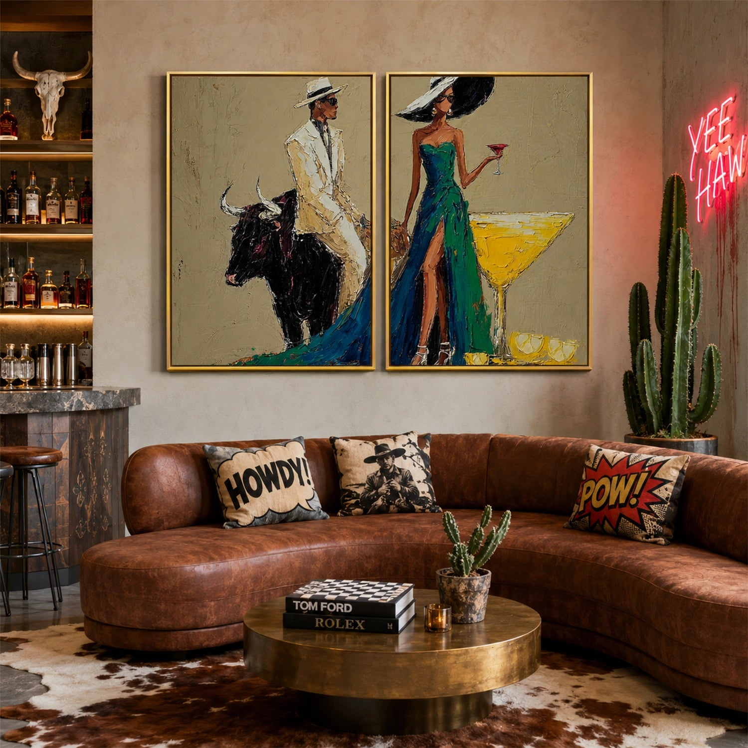 Western Figurative Art Set of 2 #VE143