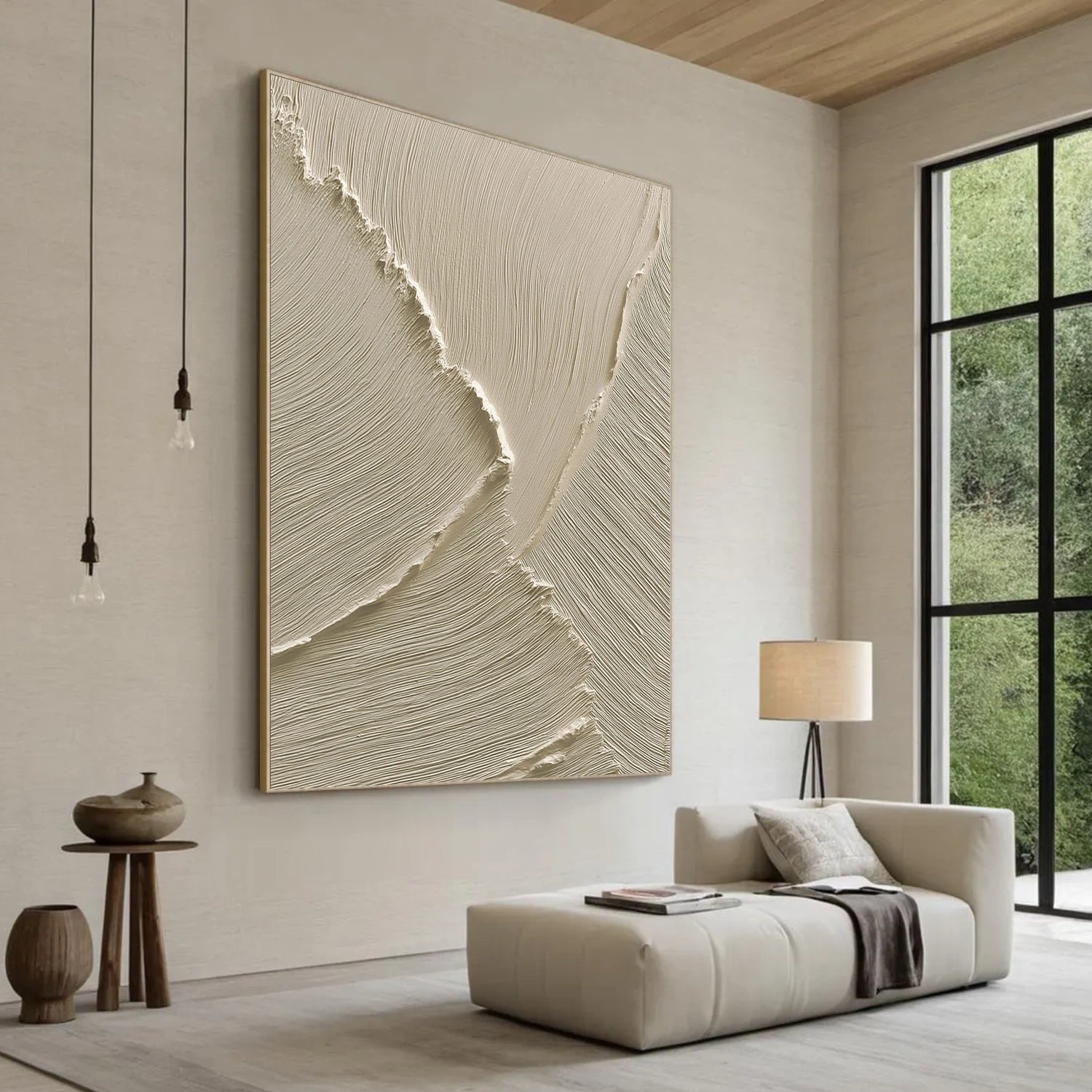 Ocean And Sky Abstract Texture Canvas Art #OS378