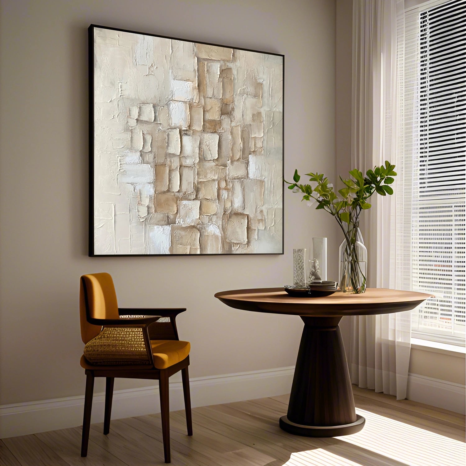 Beige Abstract Textured Wall Art #AB 574