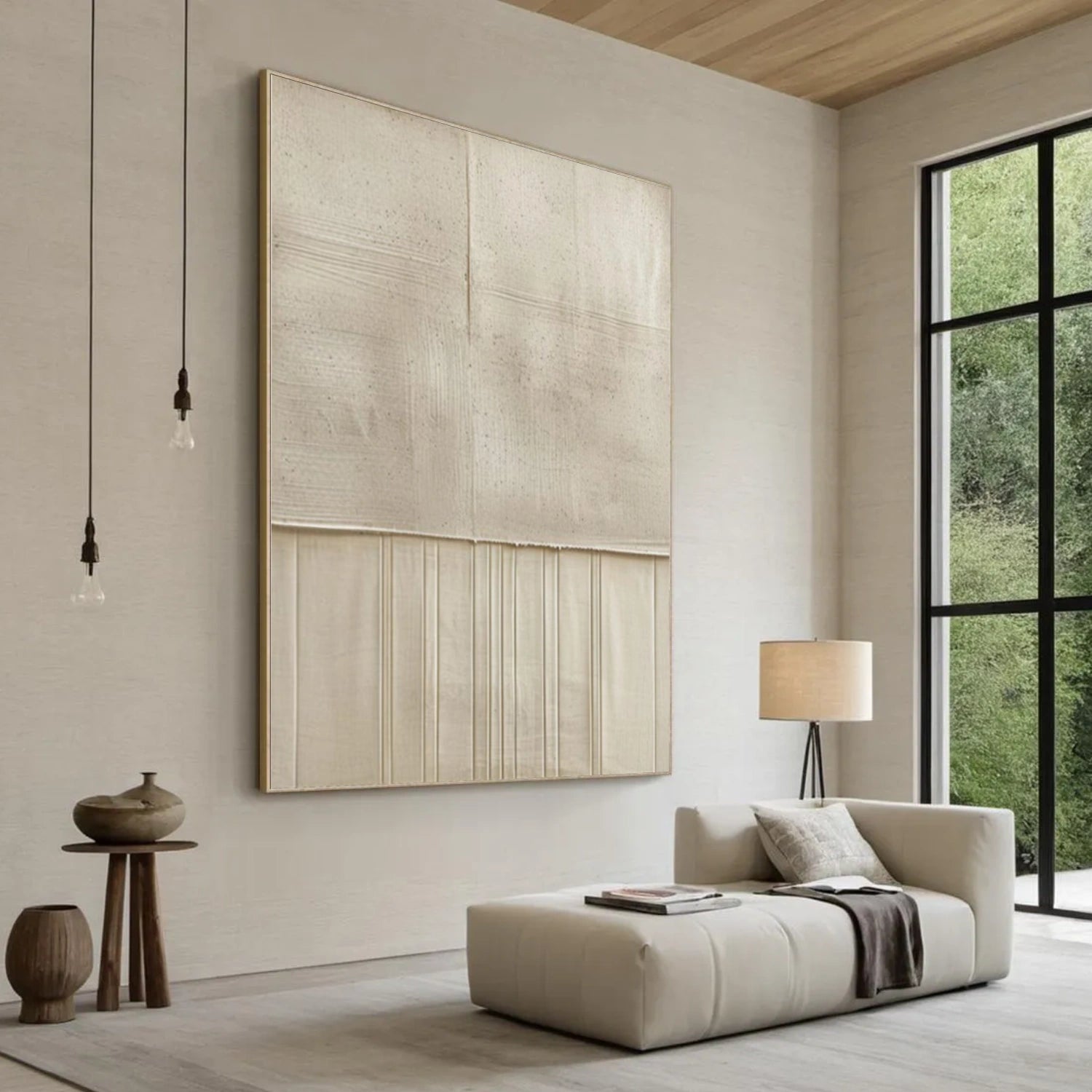 Beige Minimalist Textured Canvas  #MM389