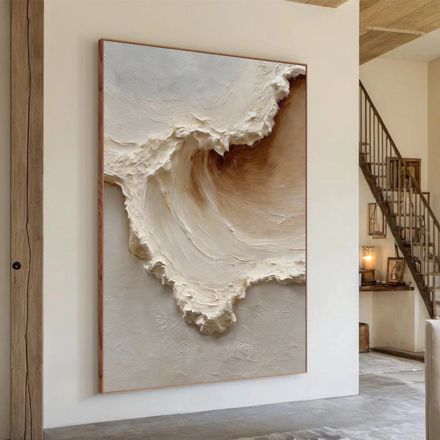 Ocean And Sky Abstract Texture Canvas Art #OS369