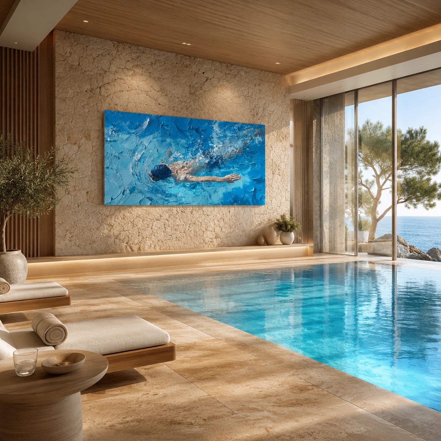 Swimming  Sport Art Painting Canvas # SA103