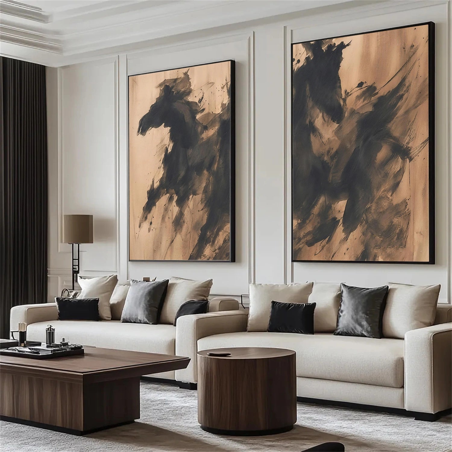 Abstract Animal Horse Canvas Art Set of 2 #AP208