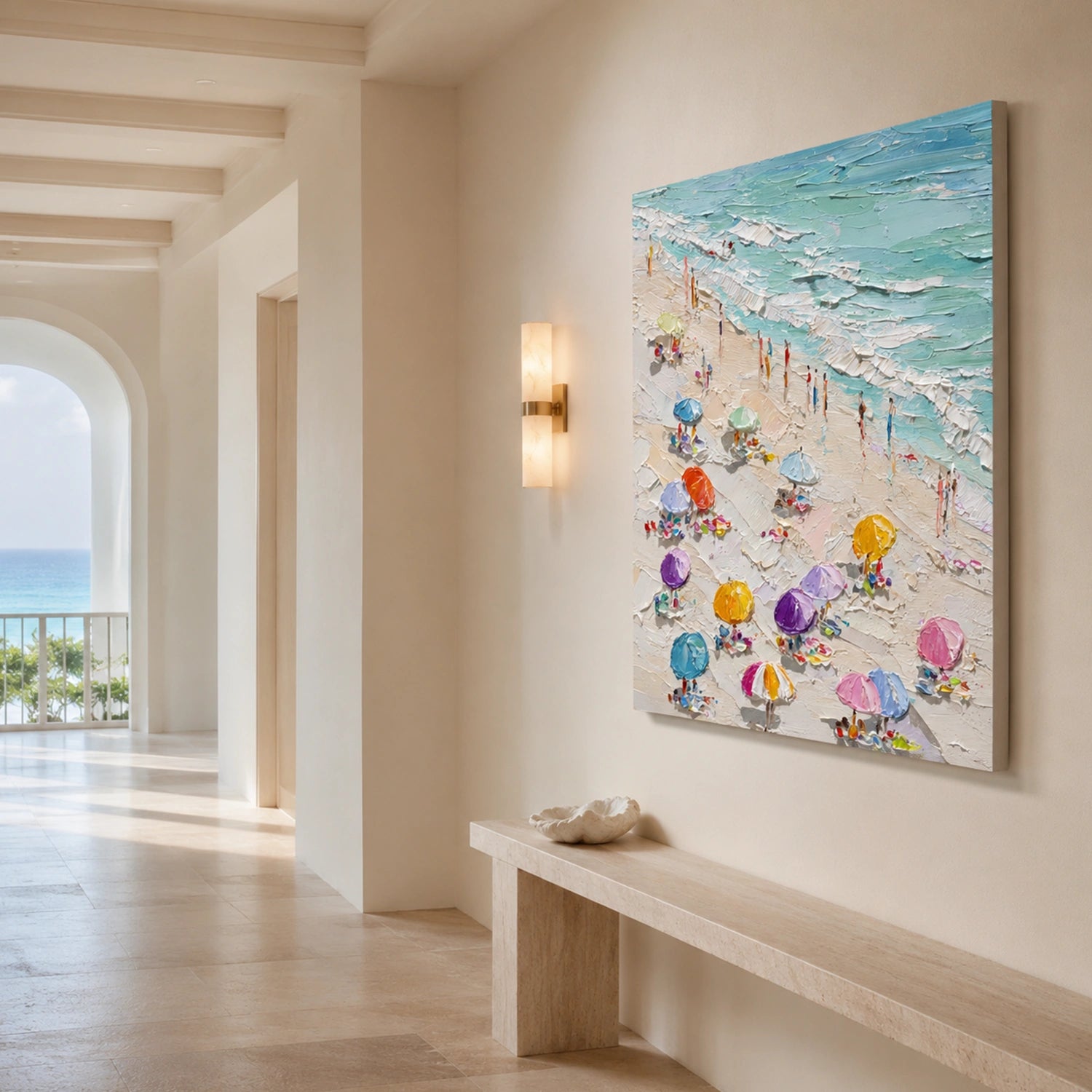 Ocean And Sky Abstract Texture Canvas Art #OS420